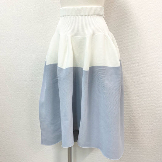 76a14 《美品》 定価￥51,700 CFCL シーエフシーエル POTTERY ROUNDED HEM SKIRT ヘムスカート CF006KG008 1 ホワイト ライトグレー 日本製 伸縮性◎