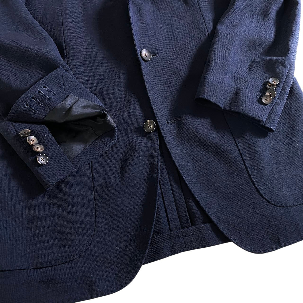 11j28 LARDINI ラルディーニ 本切羽 テーラードジャケット Size 46 ネイビー ブレザー フォーマル 紳士服t18r