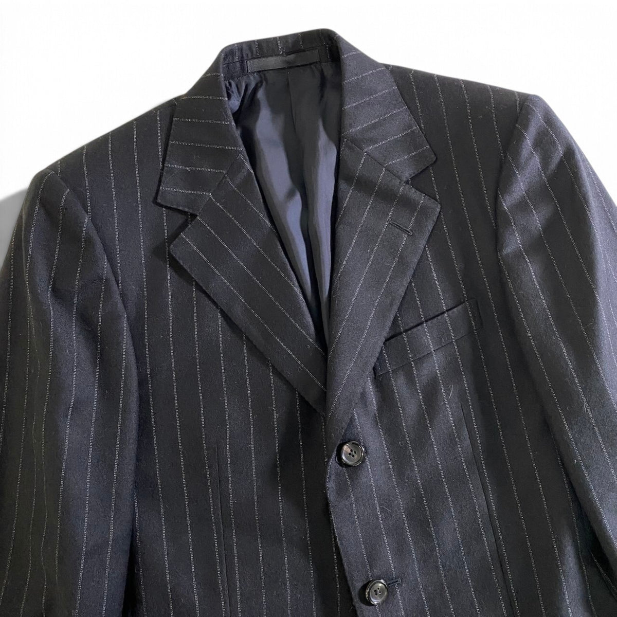 93j23 GUCCI グッチ フリーダ期 セットアップ シングルスーツ 3B ストライプ柄 サイズ46 ブラック ウール100 メンズ 紳士服o07t