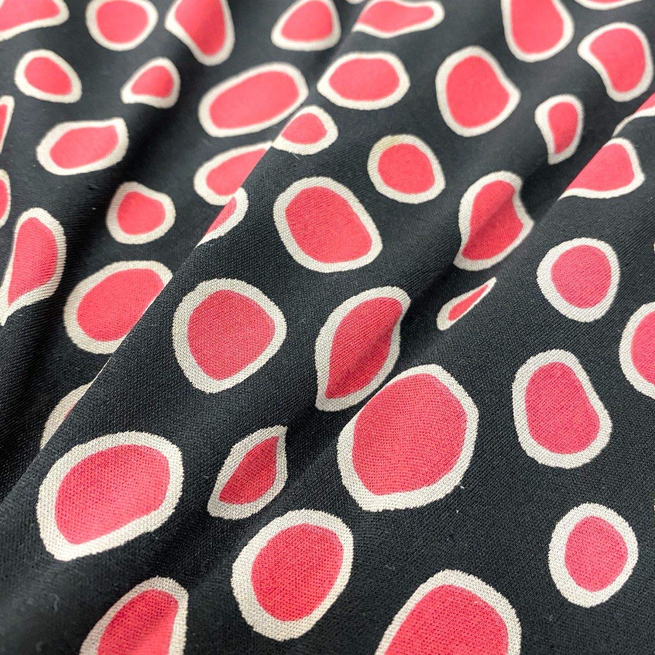 20L2 フランス製 LEONARD レオナール 長袖ワンピース ロングワンピース トップス ドット柄 ブラック レッド レディースu02t