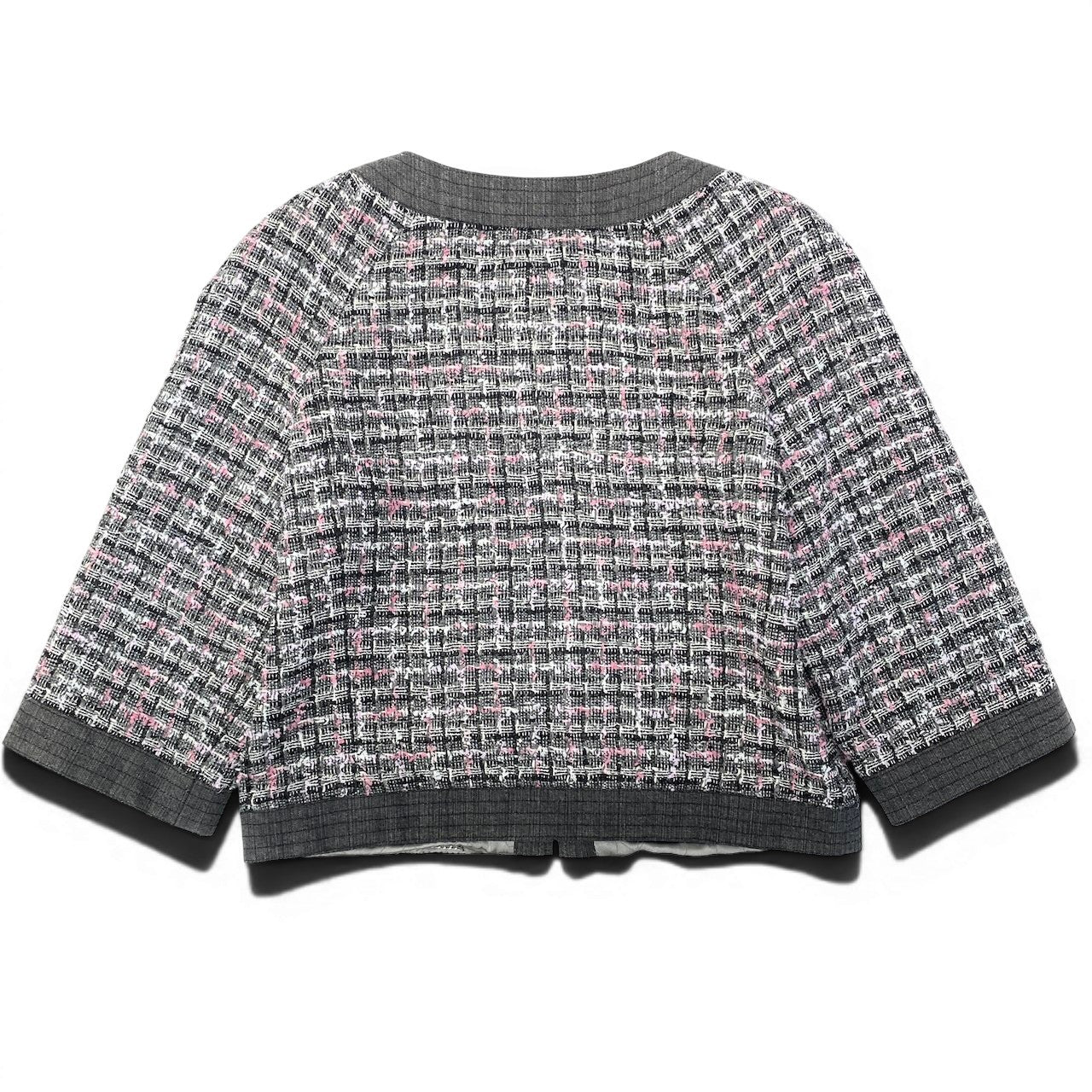 46e11 CHANEL シャネル 2007SS ジップアップツイードジャケット ノーカラージャケット P30546W03870 B3156 38サイズ マルチカラー レディース 女性用ta1