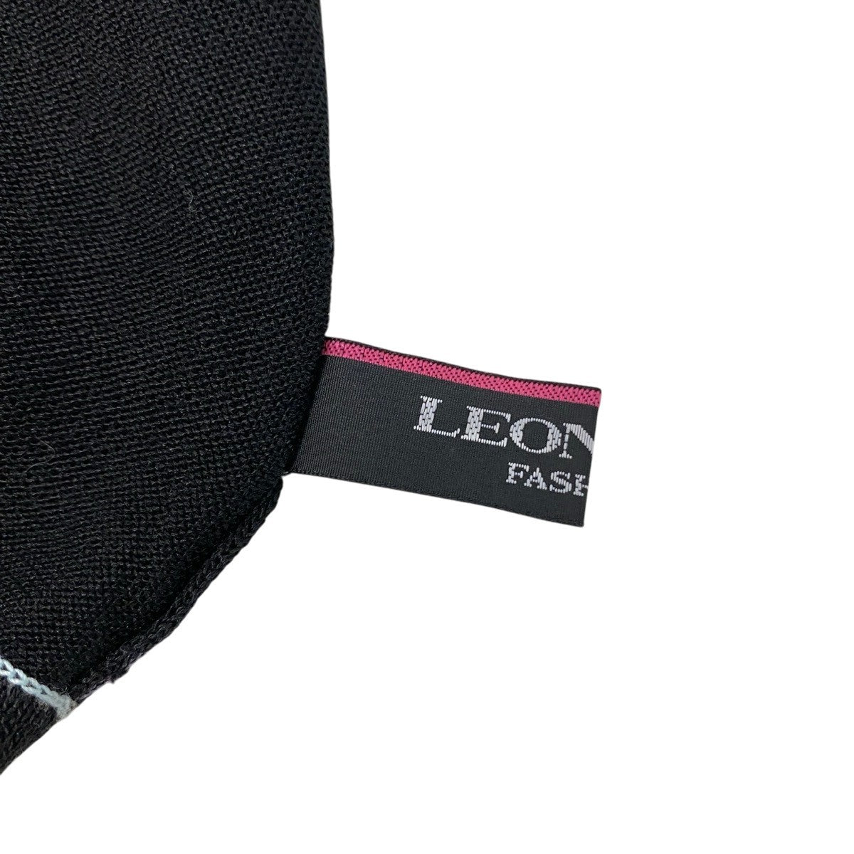 93h25 LEONARD FASHION レオナール ニットカットソー カンカン素材切替 花柄刺繍 38 ブラック レディースu02t