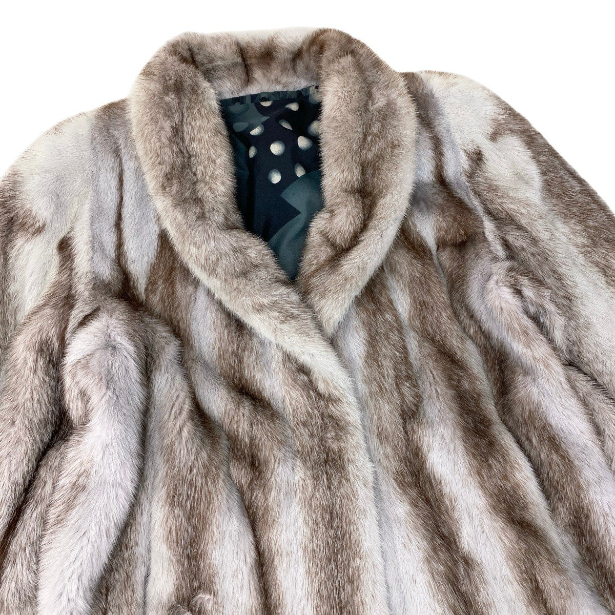 93h8 染めクロスミンク ロングコート サイズL 本毛皮 Dyed Cross Mink Fur Long Coat 裾広がりt18r