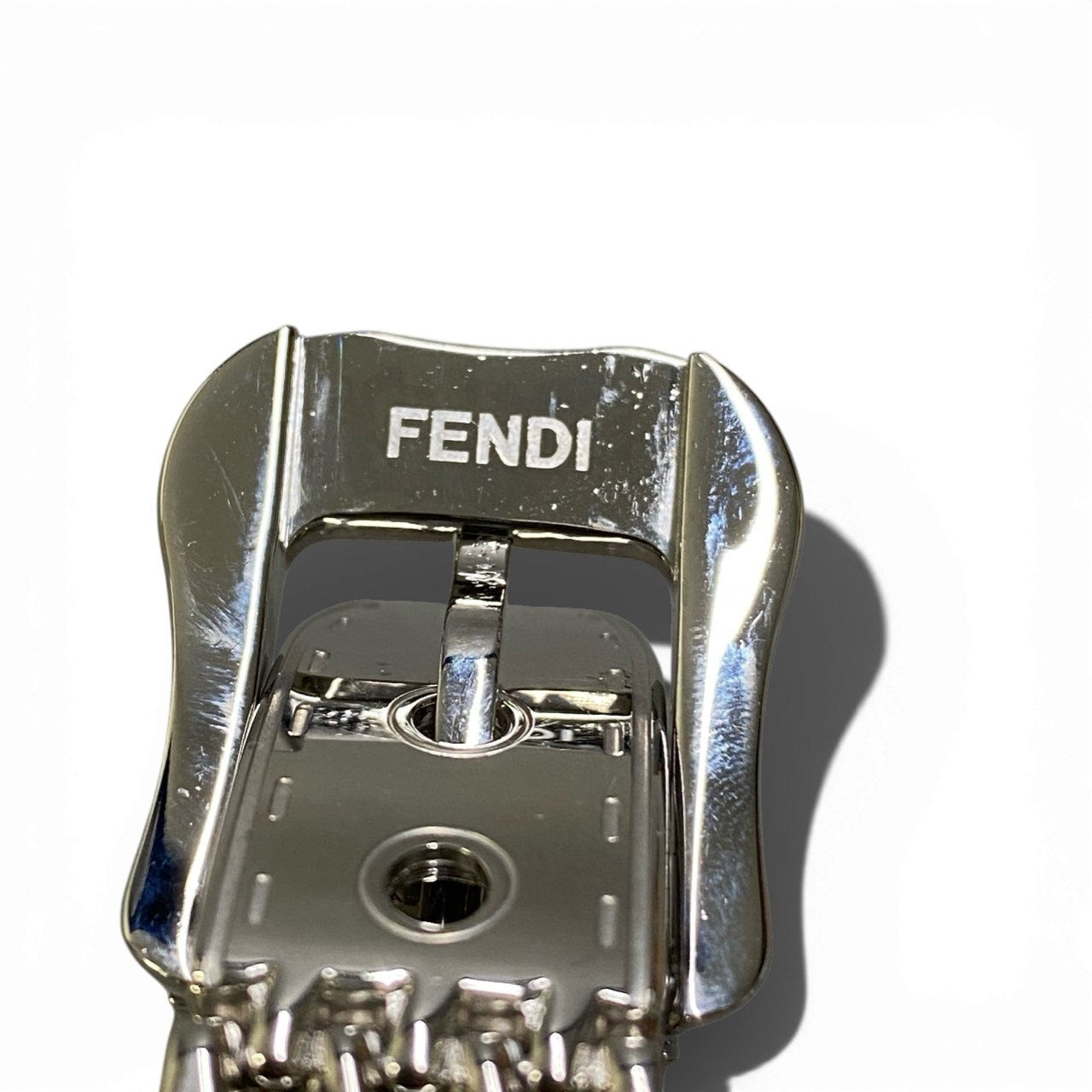 b12 FENDI フェンディ ベルトデザイン B-FENDI ビーフェンディ クォーツ腕時計 3800L シルバー ホワイトシェル 動作〇 ケース付t18r