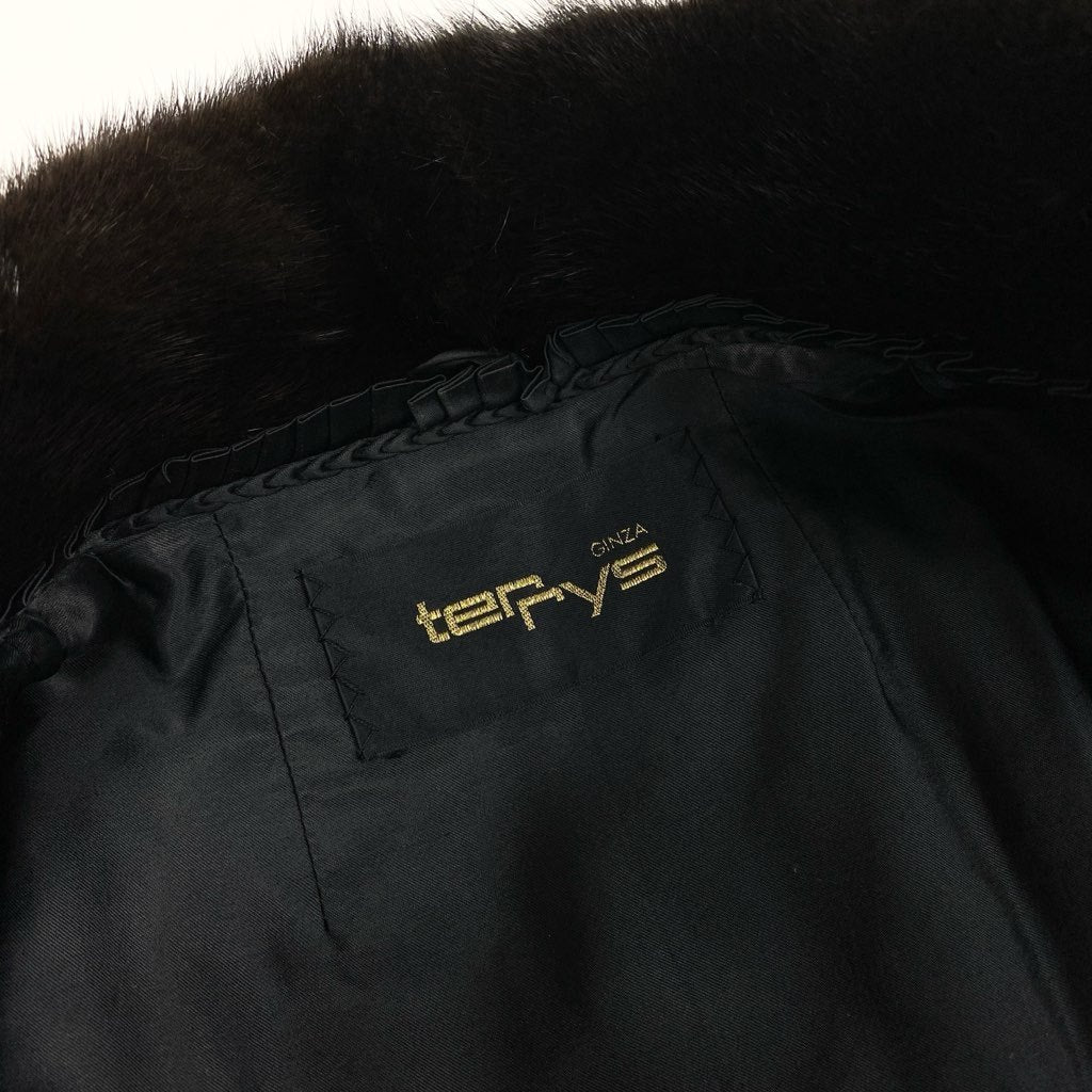 34l24 Terry’s テリーズ デミバフミンク 丈115cm 超ロングコート サイズ12号 ブラウン 本毛皮 MINK FUR 毛質◎t18r