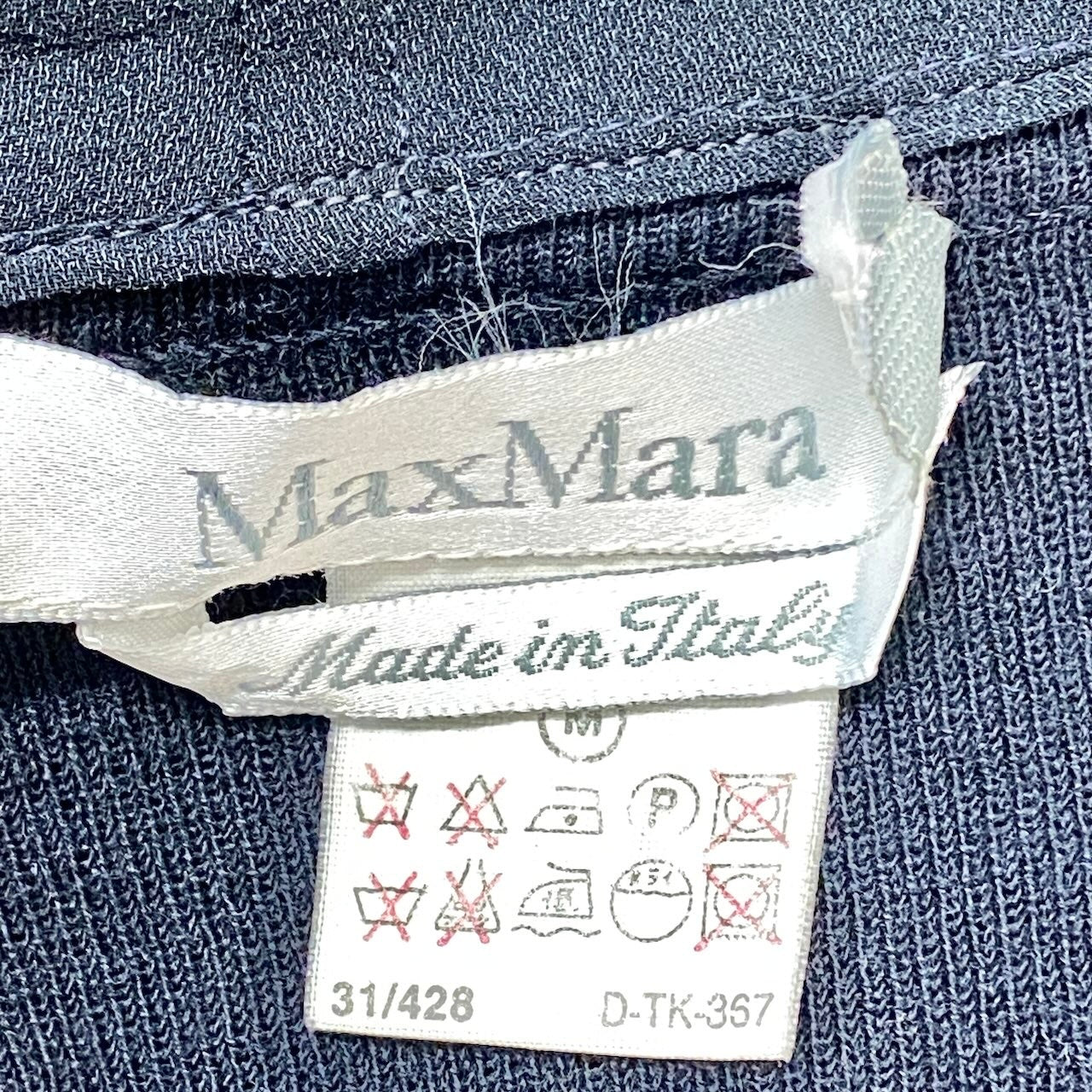 82f16 Max Mara マックスマーラ ロングニットカーディガン 異素材切替 ウールニット ネイビー レディース 女性用u02t