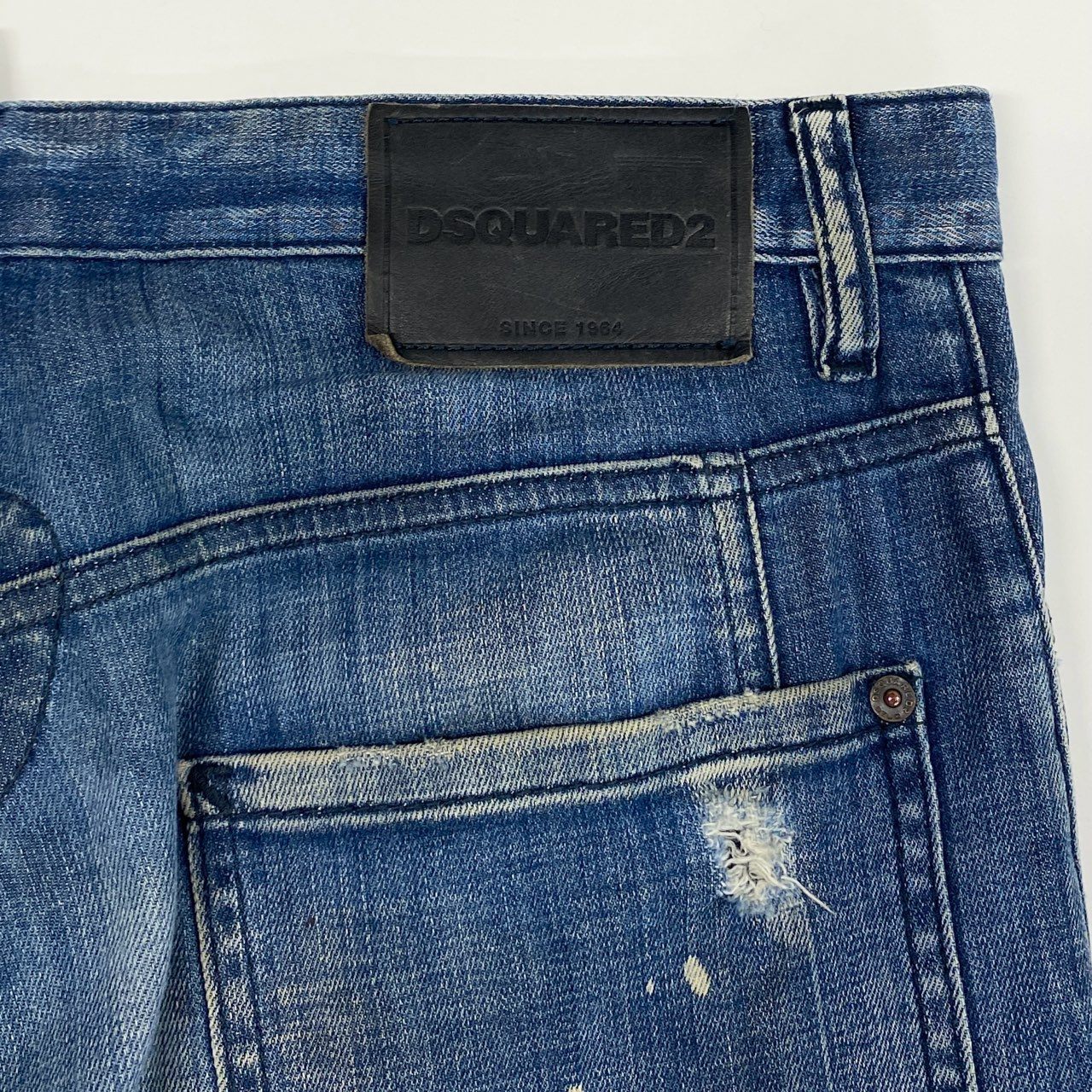 12i26 DSQUARED2 ディースクエアード Tidy Biker Jean ダメージ加工デニムパンツ ジーパン S74LB0424 サイズ50 ブルー メンズu02t