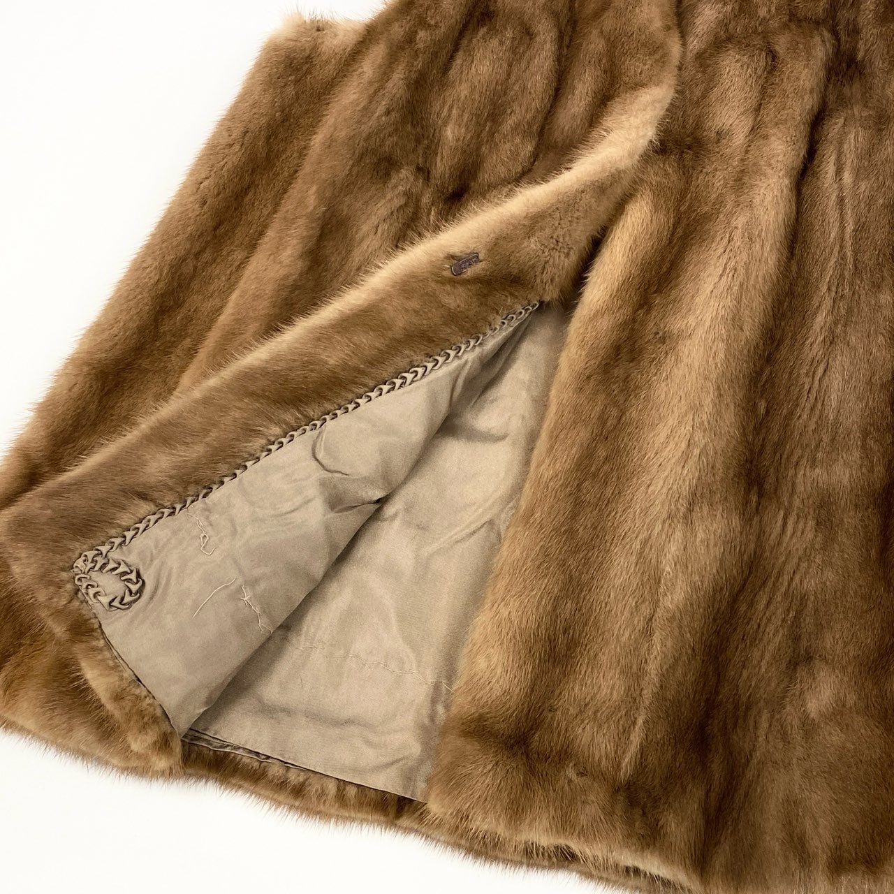 7k14 Taiyo Mink AOYAMA TOKYO タイヨーミンク アオヤマトーキョー 毛皮ベスト ファーベスト ミンクファー ノースリーブジャケット パステルミンク 11サイズ ベージュ レディースu02t