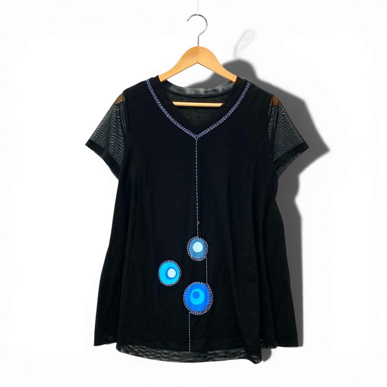 59b17 TOKUKO 1er VOL トクコプルミエヴォル 半袖 チュニック ワンピース ドレス ストレッチ レース切替 9 ブラック 画像参照 レディースo07t