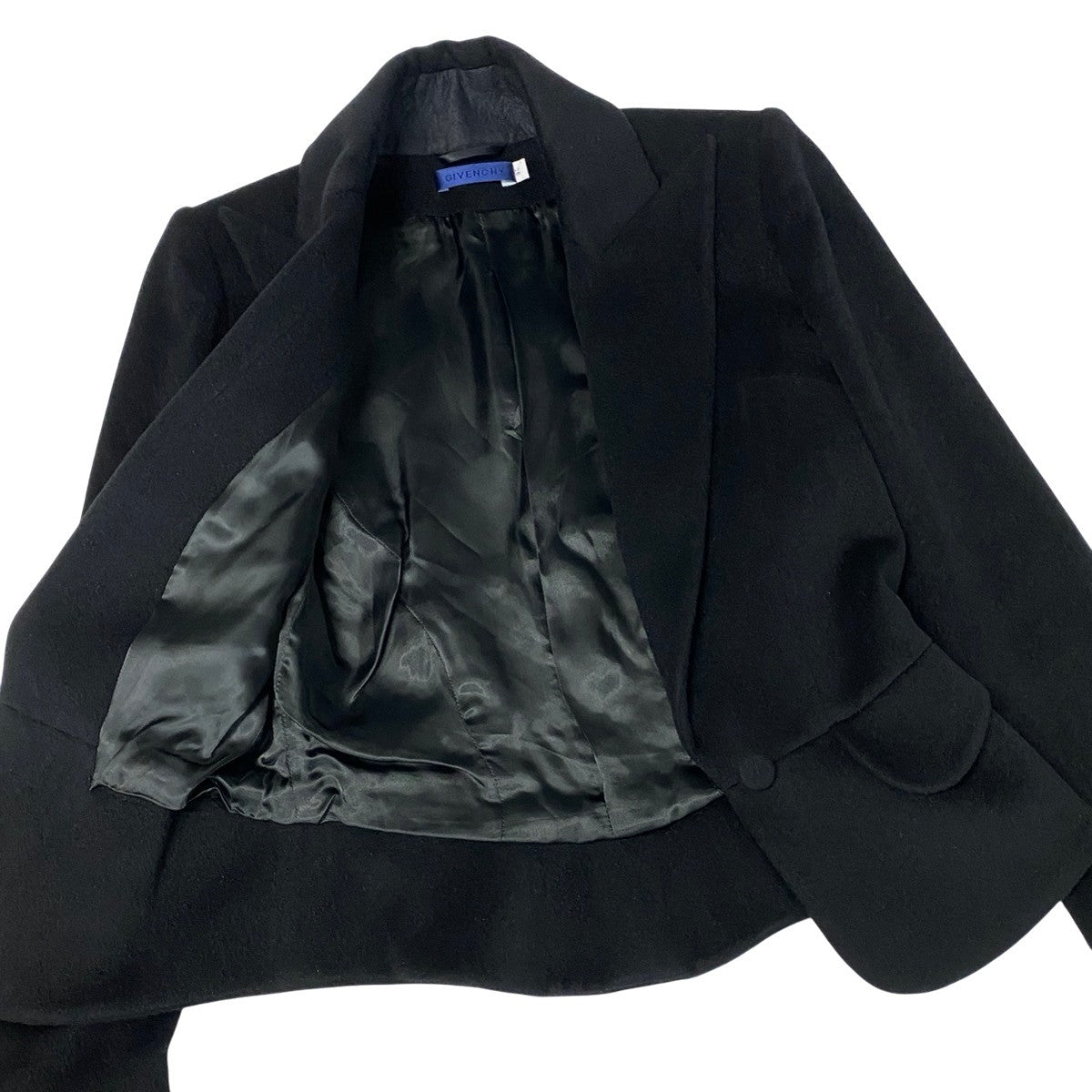 Ej22【極美品】GIVENCHY ウールジャケット テーラードジャケット フランス製 36サイズ ブラック アンゴラ100％ レディース 女性用k02i