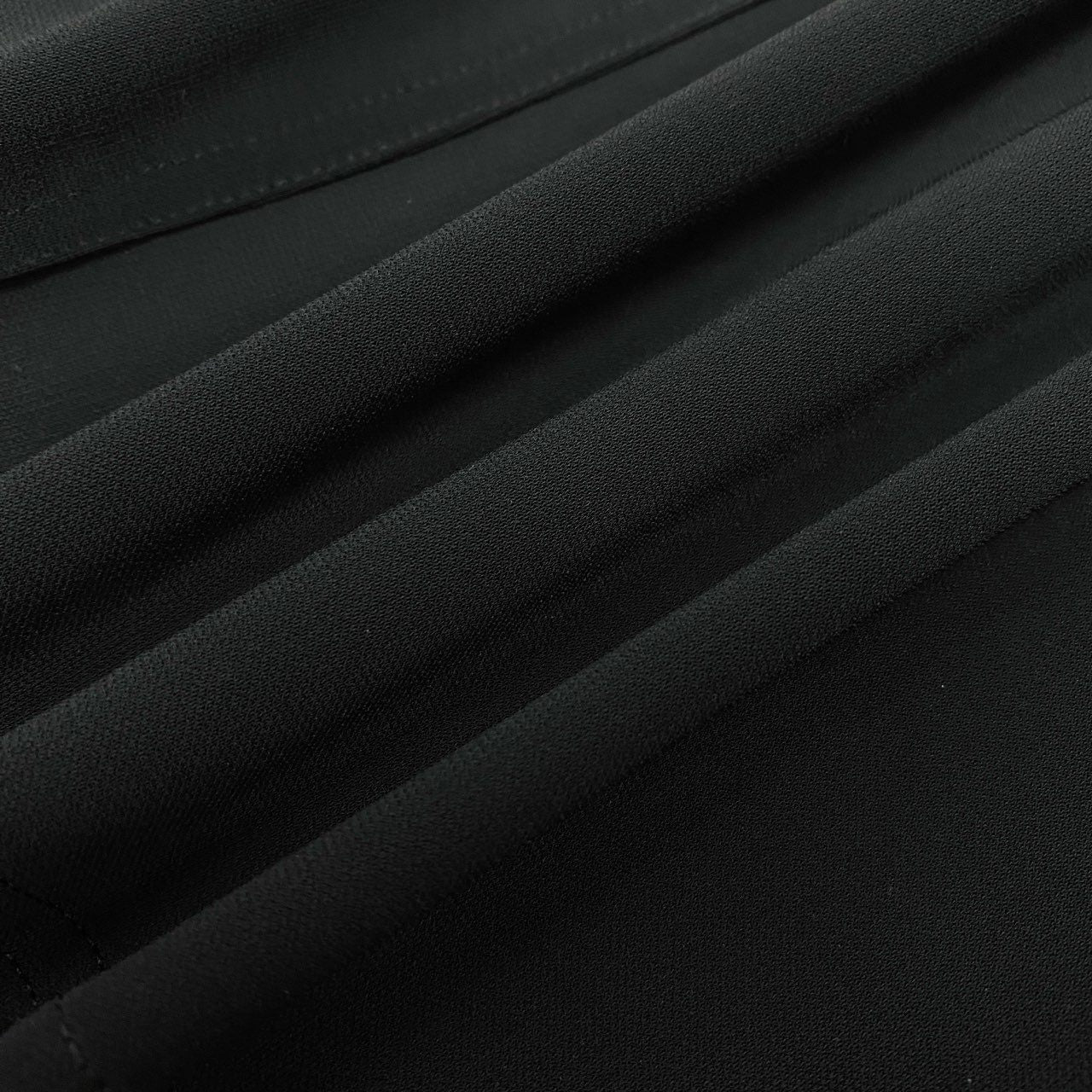 52k23《美品》 TOKUKO 1er VOL トクコプルミエヴォル ノーカラー ロングシャツワンピース ストレッチ○ 裾フリル 長袖 レディース 女性用 9 ブラックu02t