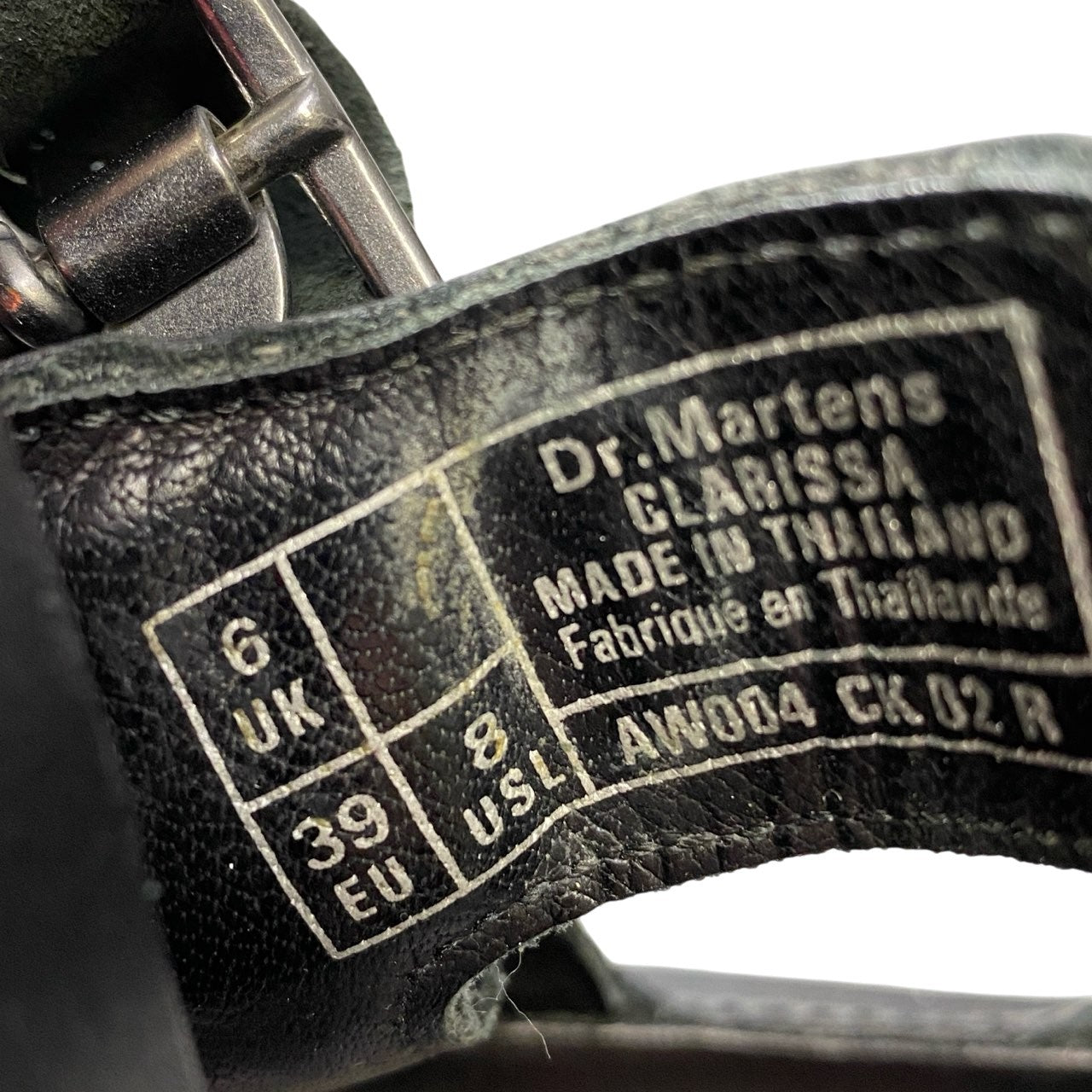 1a6《美品》 Dr.Martens ドクターマーチン CLARISSA クラリッサ レザーサンダル シューズ UK6 ブラック レディース 女性用k02i