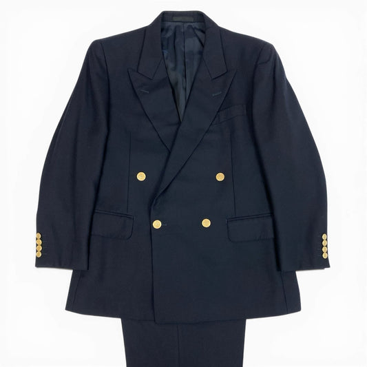 34a27 Burberrys バーバリーズ スーツセットアップ テーラードジャケット ブレザー スラックス 金ボタン 96-86-170 AB5 ネイビー メンズ 男性用o07t