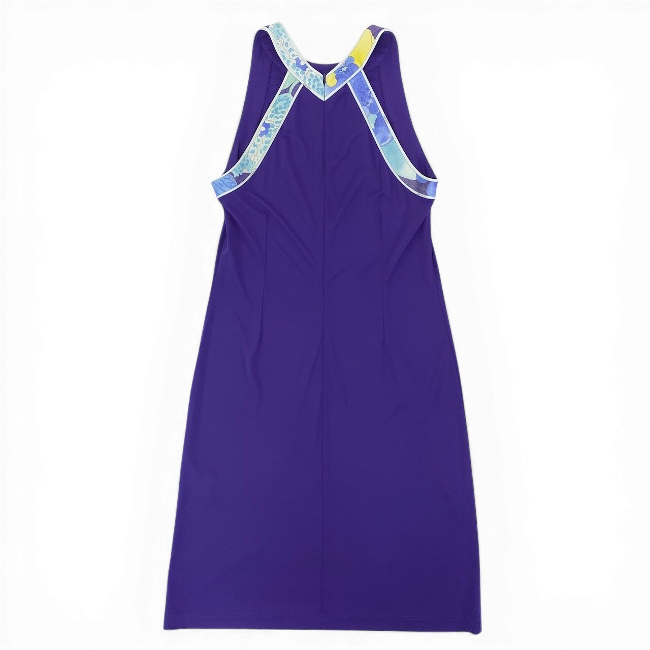 22d12 《美品》 LEONARD PARIS レオナール ノースリーブワンピース ドレスワンピース ラメプリント イタリア製 サイズ40 パープル レディース 女性用u02t