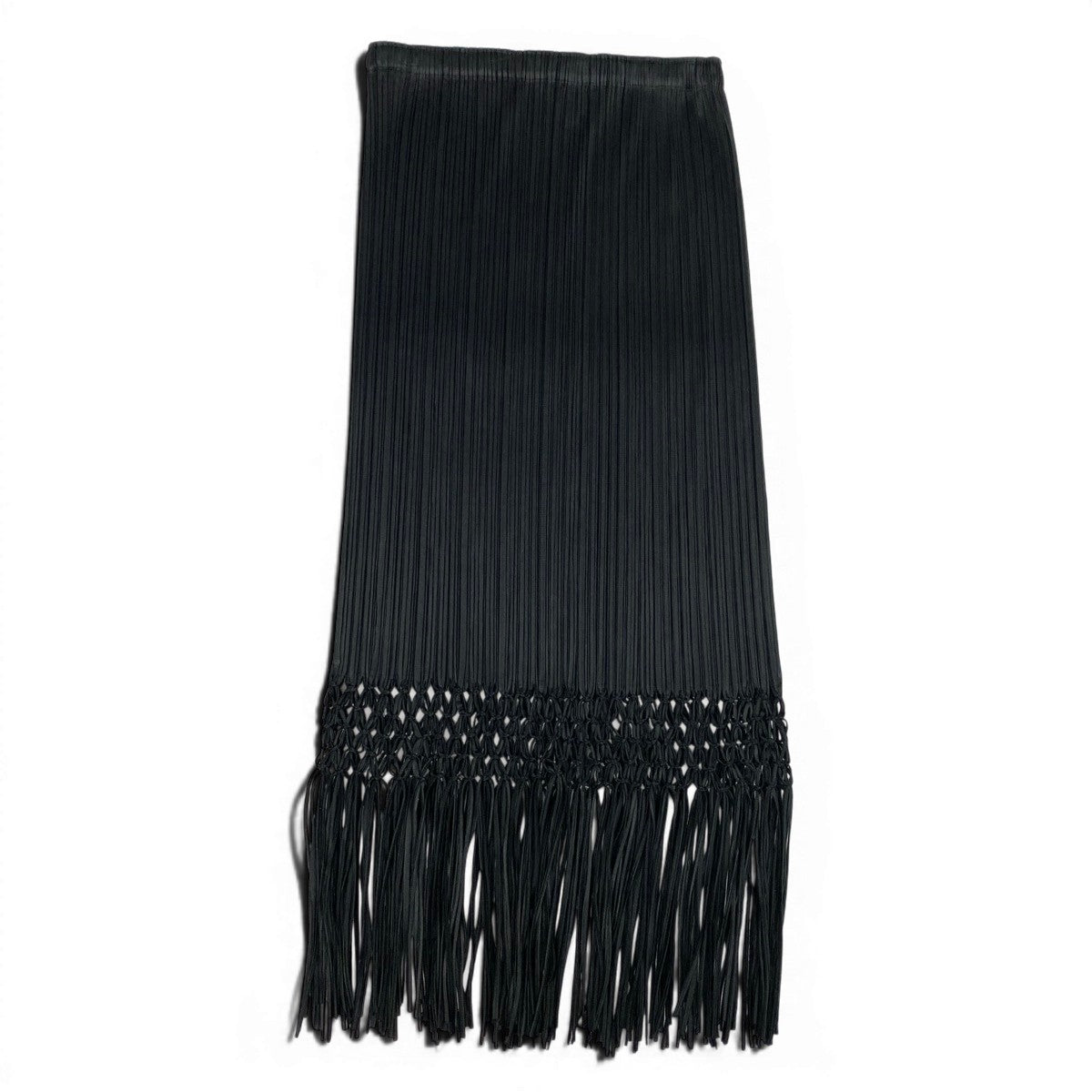 Ae14 【美品】 PLEATS PLEASE プリーツプリーズ フリンジデザイン プリーツスカート ミディ丈 PP81-JG726 サイズ2 ブラック ポリエステル100％ レディース 女性服ta1