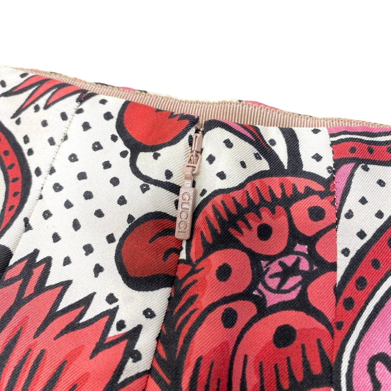 Ie26 【美品】 GUCCI グッチ フローラル プリーツ ロングスカート レトロモダン 総柄 409370 ZAA0H サイズ36 ロッソ/レッド シルク100％ レディース 女性服u02t