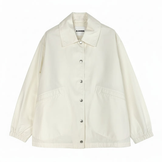 12a23 JIL SANDER ジルサンダー 2024年 バックロゴ ブルゾン ジャケット ライトアウター J04AM0001 32 クリーム レディース 女性用ta1