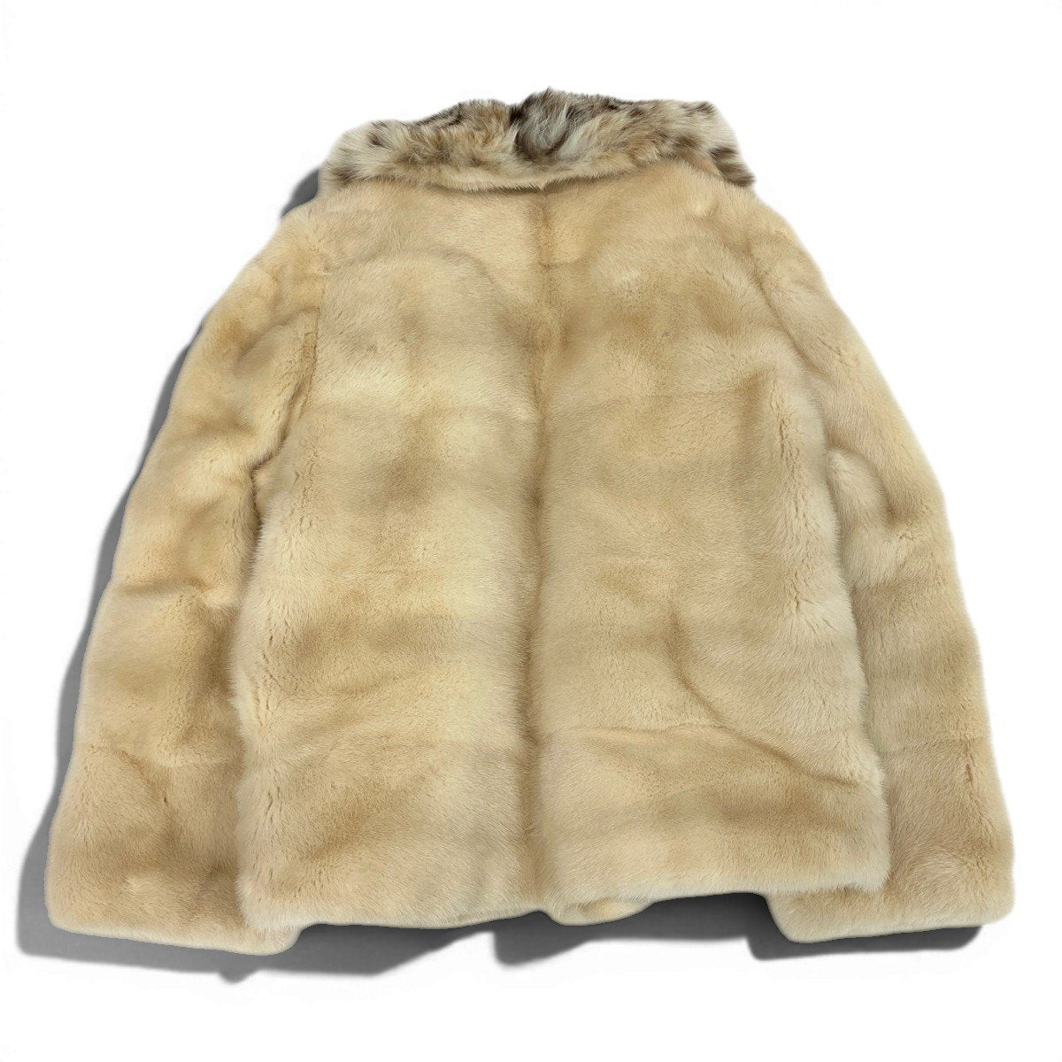 79f10 EMBA エンバ リンクスキャット × パールミンク ファーコート サイズFR ホワイト 最高級本毛皮 Lynx cat × Mink Fur Coatt18r