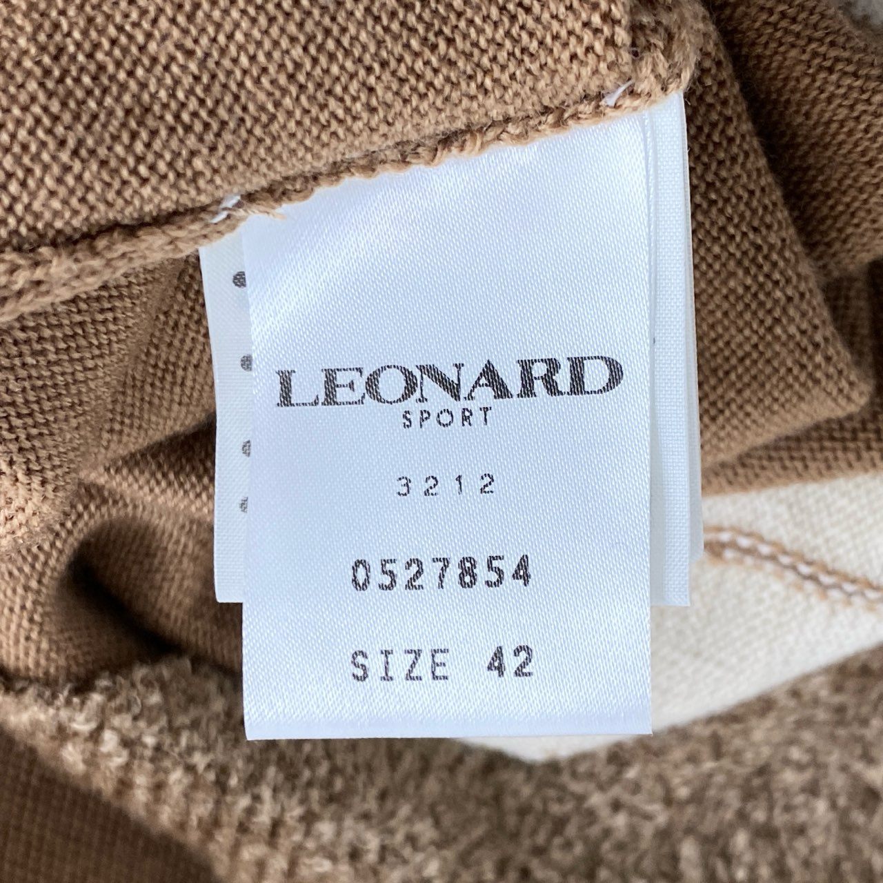 10h30 大きいサイズ LEONARD レオナール 長袖ニット セーター レオパード ヒョウ柄 0527854 42 ブラウン系 レディース 日本製