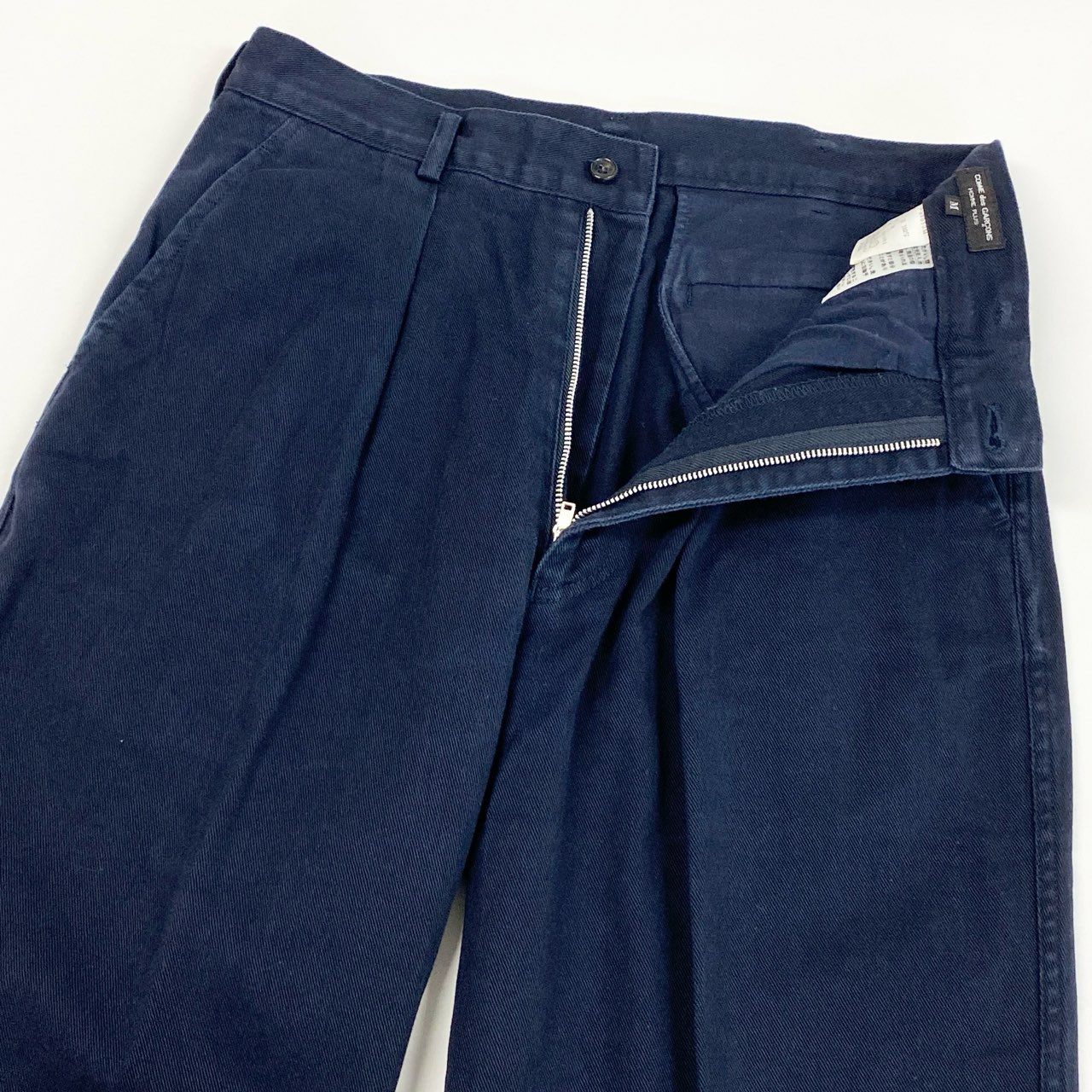 83i29 COMME des GARCONS HOMME PLUS コムデギャルソン オムプリュス タックパンツ コットンパンツ ボトムス パンツ AD1991 日本製 05012M Mサイズ ネイビー メンズo07t