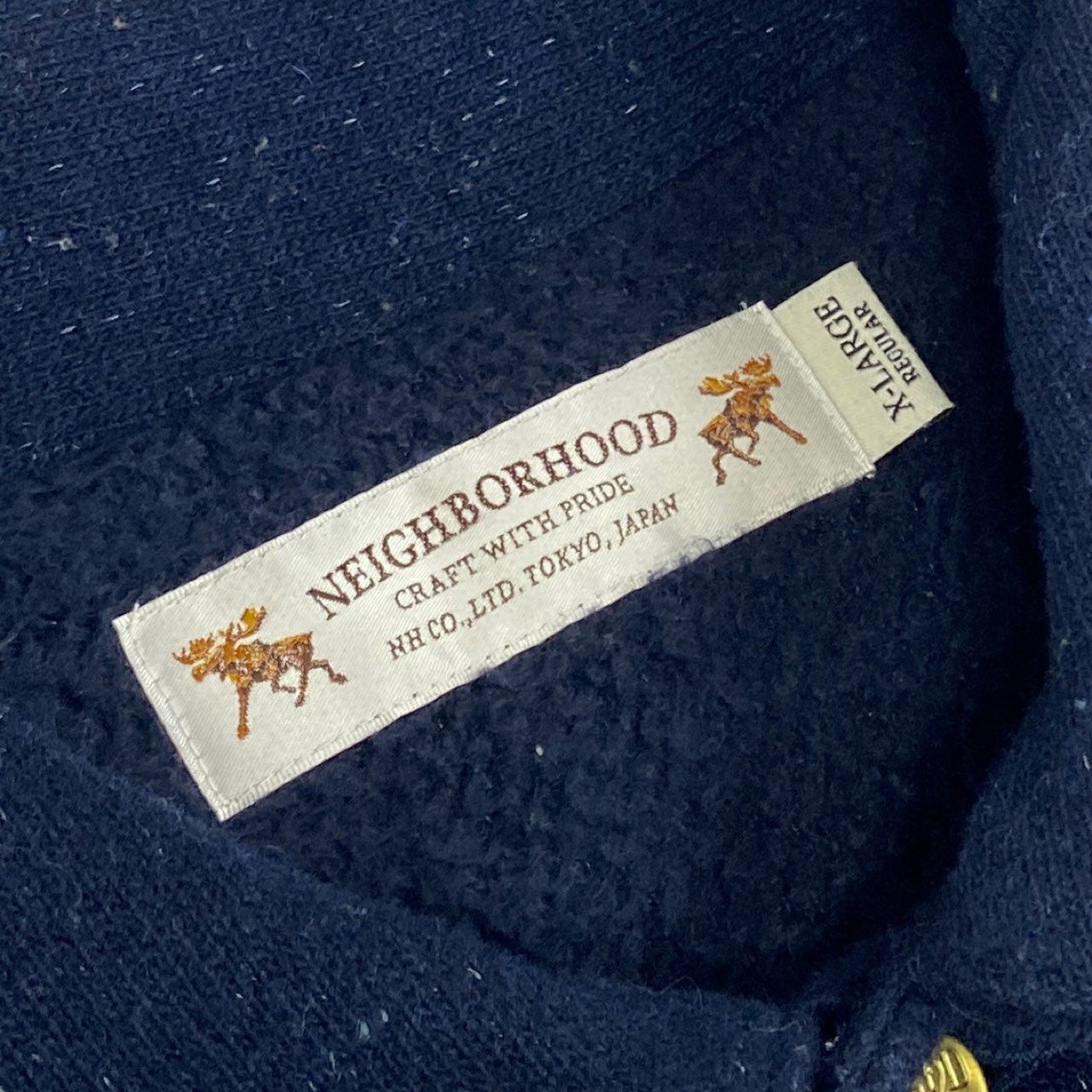 2j27 《美品》NEIGHBORHOOD ネイバーフッド ウールナイロン ジャケット ブルゾン 裏起毛 STOCKMAN-W / WN-JKT XLサイズ ネイビー メンズu02t