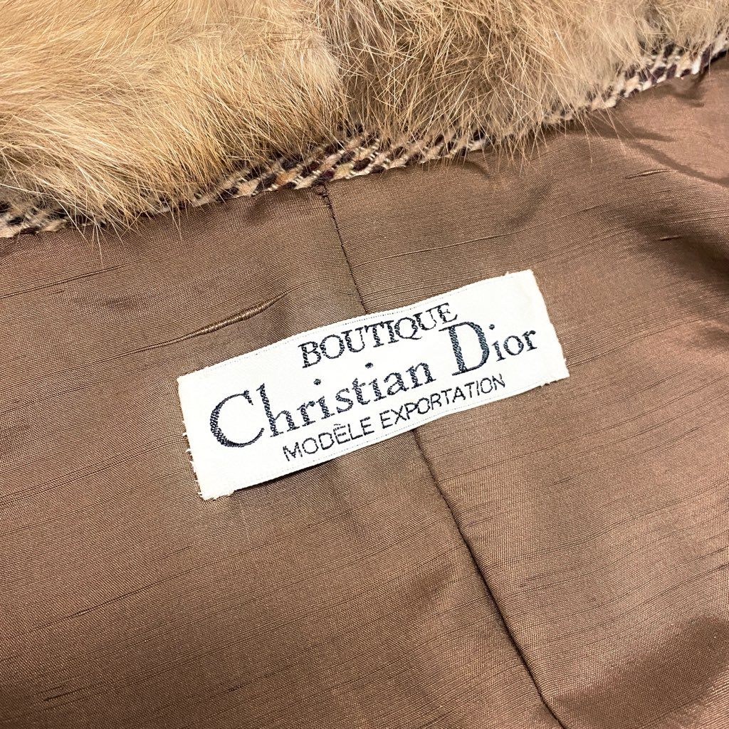 3l27 Christian Dior クリスチャンディオール セーブルファー ヴィンテージ ロングコート 茶系 最高級本毛皮 MINK FUR Vintaget18r