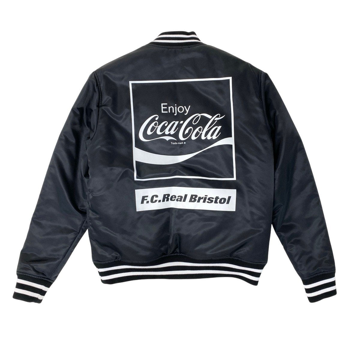 68h18 FCRB × Coca Cola エフシーレアルブリストル コカ・コーラ コラボ リバーシブルブルゾン ナイロンジャケット サイズM ブラック メンズu02t