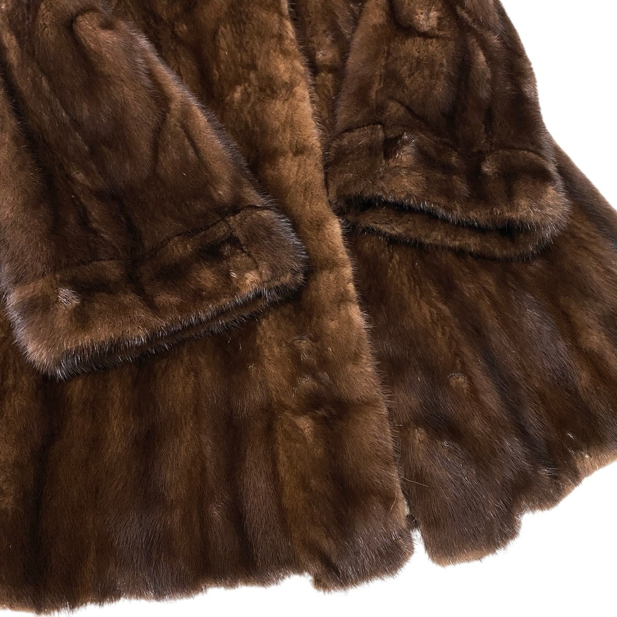 59h18 デミバフミンク 超ロングコート 丈115cm F ブラウン 本毛皮 リバーシブル Mink Fur Long Coatt18r