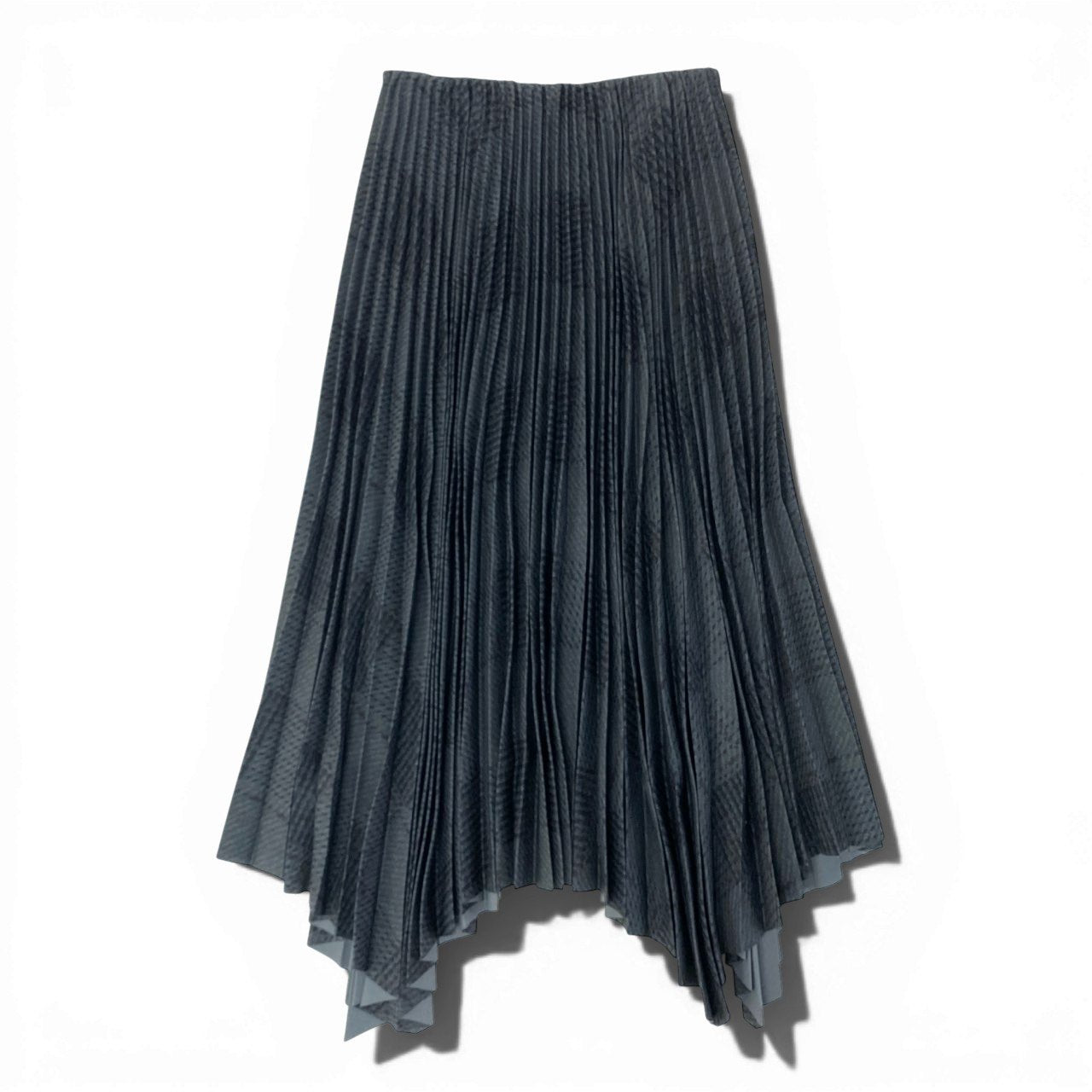 82a29 FABIANA FILIPPI ファビアナフィリッピ プリーツスカート ロングスカート チェック柄 XSサイズ グレー系 レディース 女性用u02t