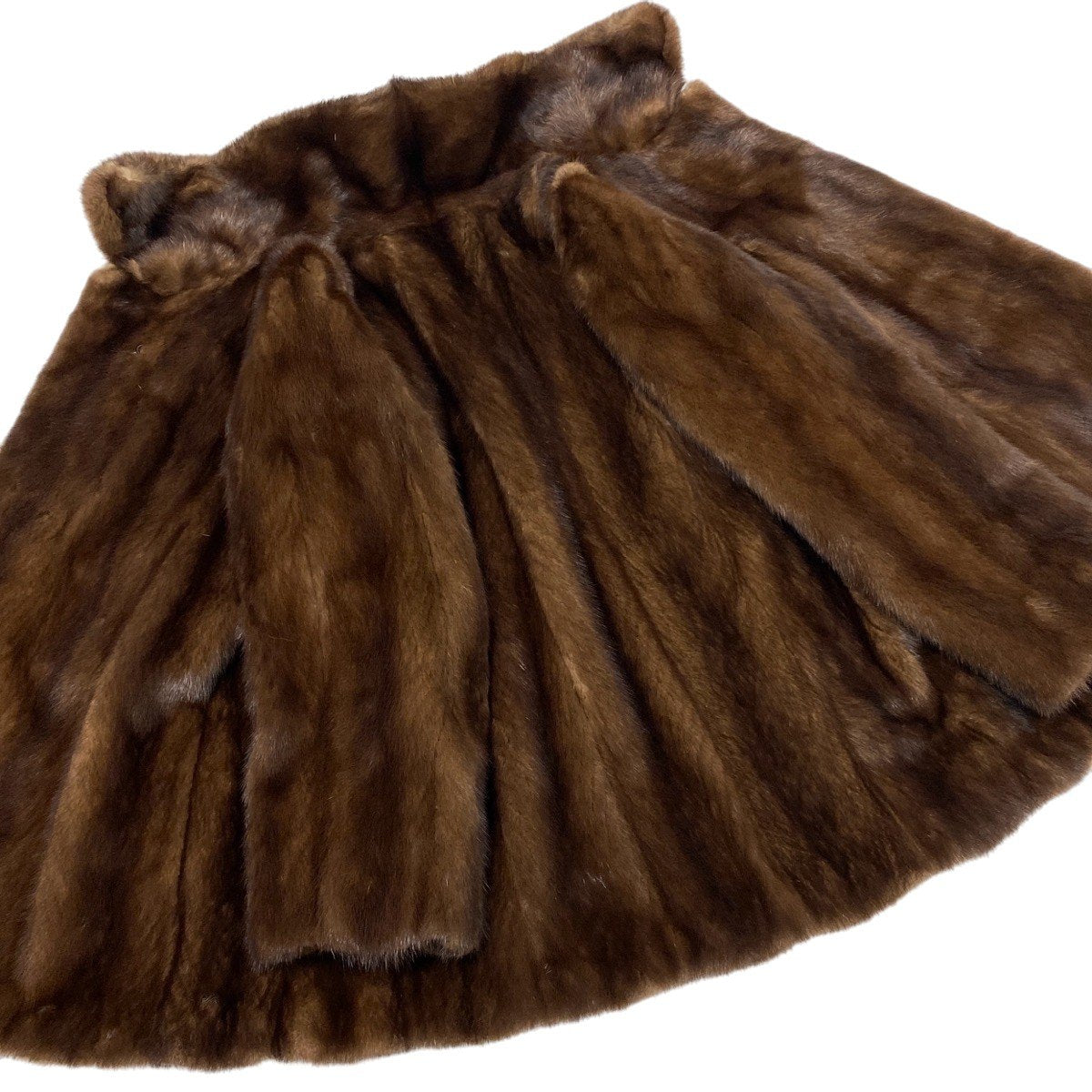 32f15 毛皮コート ミンクファー デミバフミンク 最高級毛皮 MINK FUR サイズFREE ブラウン系 レディースu02t