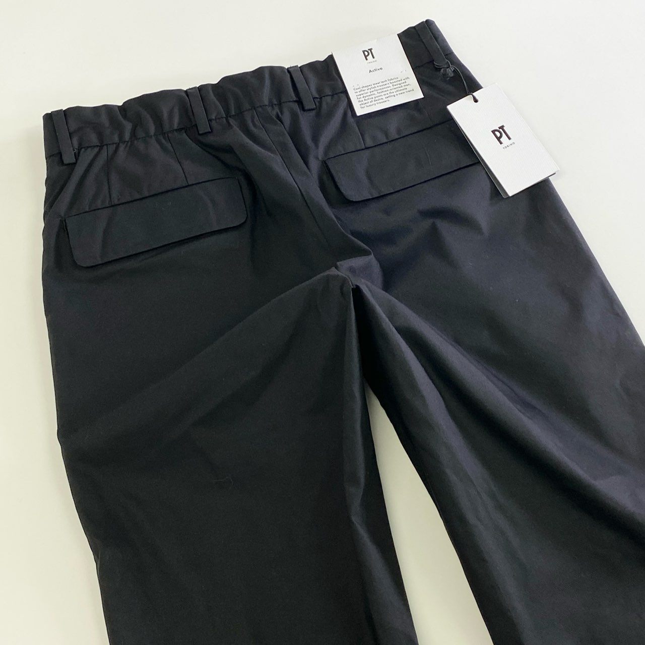 68j10 ③《未使用》 PT TORINO ピーティートリノ LAMDA Active アクティブ PANTALONES CARGO ストレッチパンツ 42 ブラック ACTIVE TECHNO タグ付