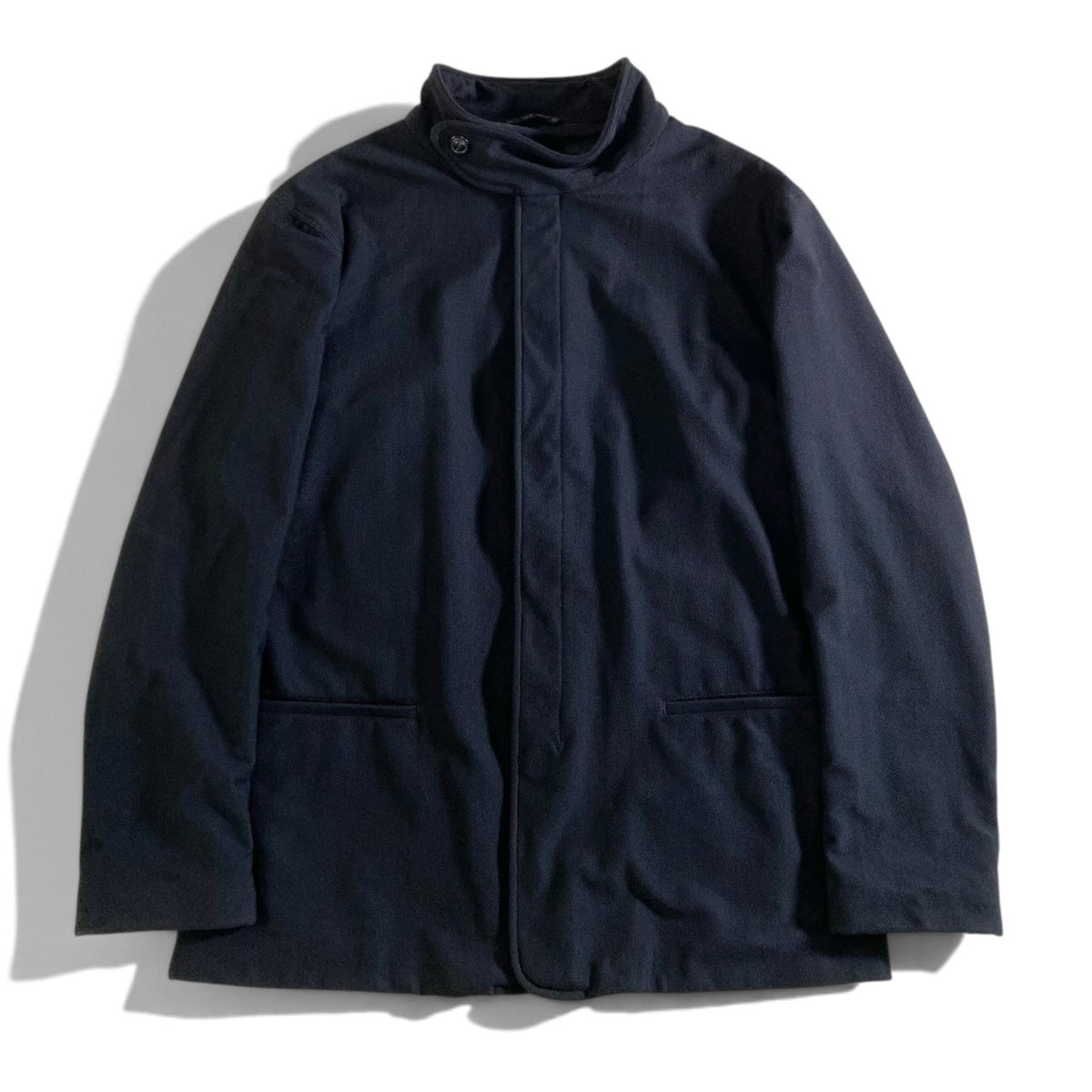 35j26 【美品】 GIORGIO ARMANI ジョルジオアルマーニ スタンドカラー ジャケット ストレッチジャケット サイズ52 ブラック メンズu02t