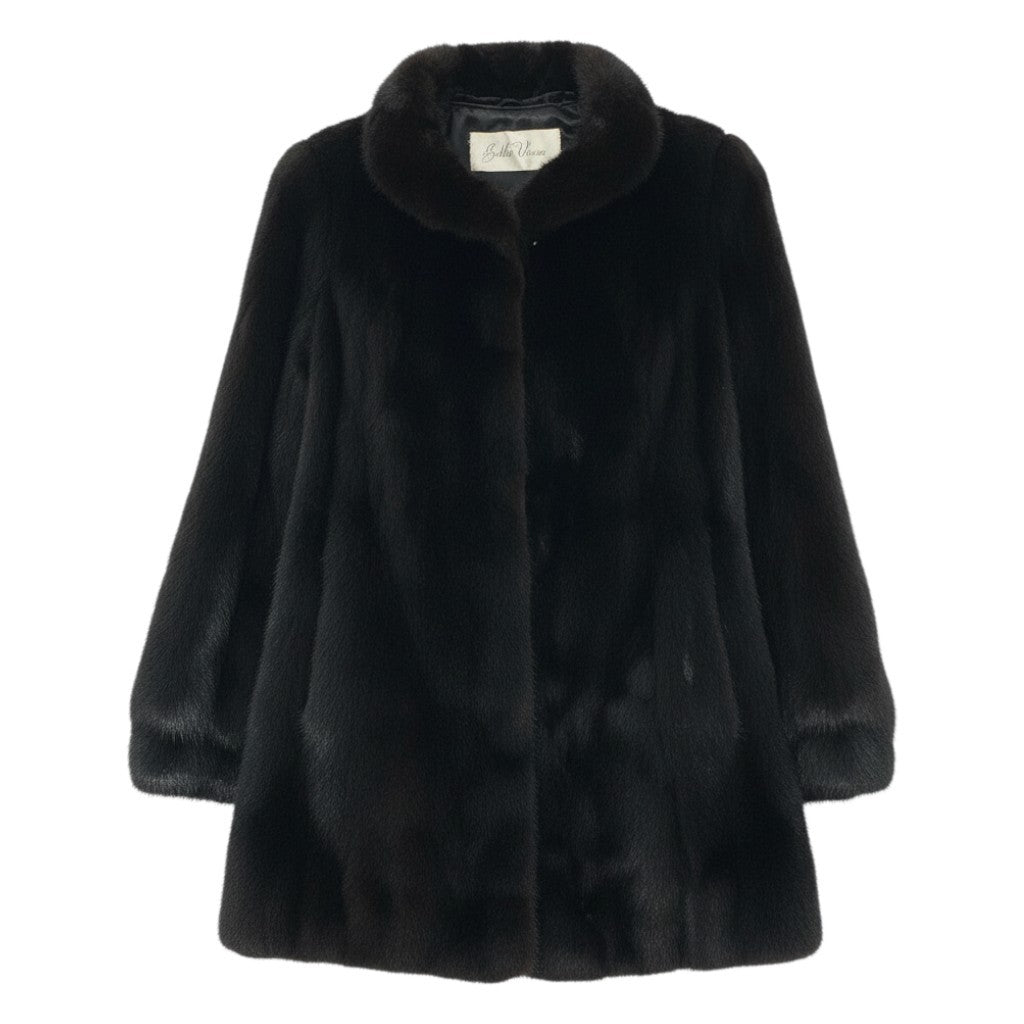 35a15 SAGA MINK サガミンク 銀サガ マホガニーミンク ロングコート サイズF ダークブラウン 最高級本毛皮 Mink Fur Coatt18r