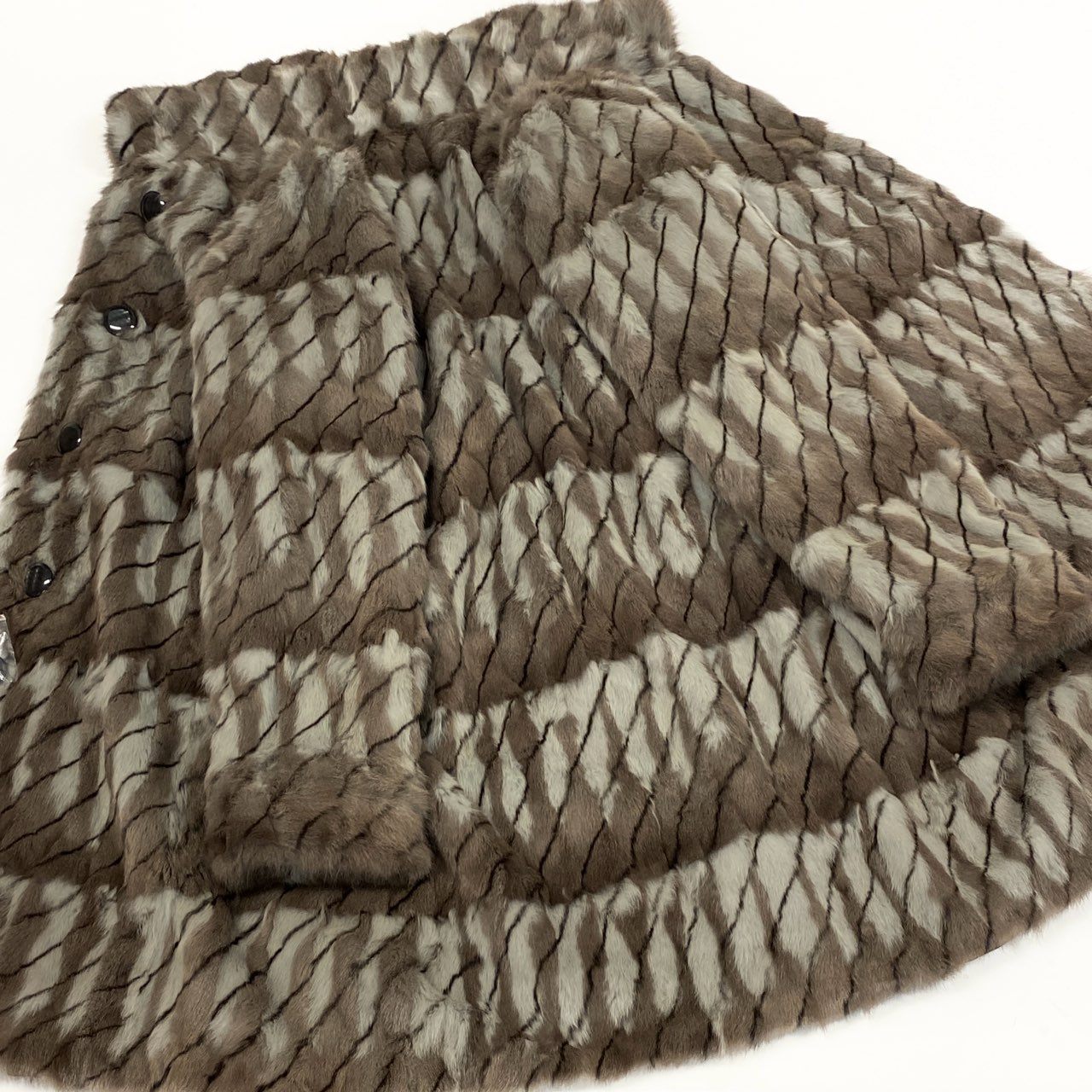 7b22《未使用品》 ロリスファー リバーシブル ロングコート サイズF 本毛皮 シルク ロシアンリス Fur Coat タグ付t18r