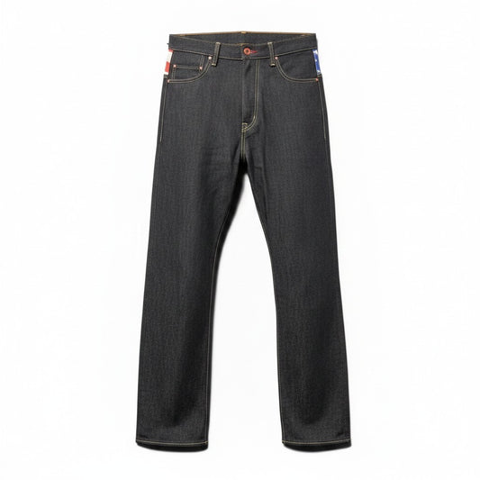 83e15《未使用品》 CUNE. キューン US国旗 アイコンうさぎ ブラックデニムパンツ サイズ34 祇園スタイル タグ付 DENIM PANTSt18r