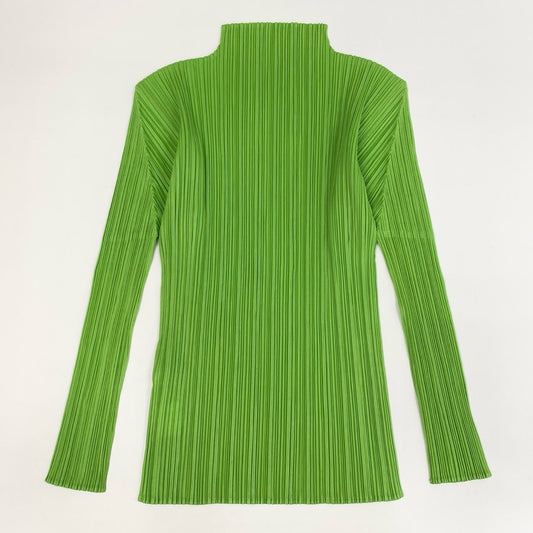 1j27 PLEATS PLEASE プリーツプリーズ プリーツカットソー 長袖カットソー ハイネック トップス PP86-JK604 3サイズ グリーン レディースu02t