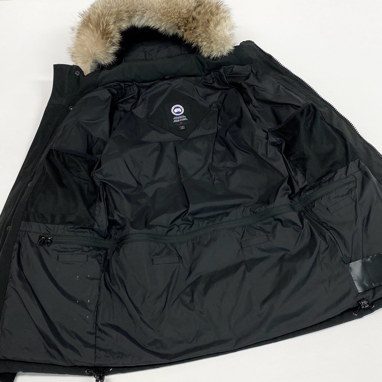 33L4【美品】CANADA GOOSE カナダグース エモリーパーカー ダウンジャケット  ファーフード アウター 2580MA Sサイズ ブラック メンズu02t