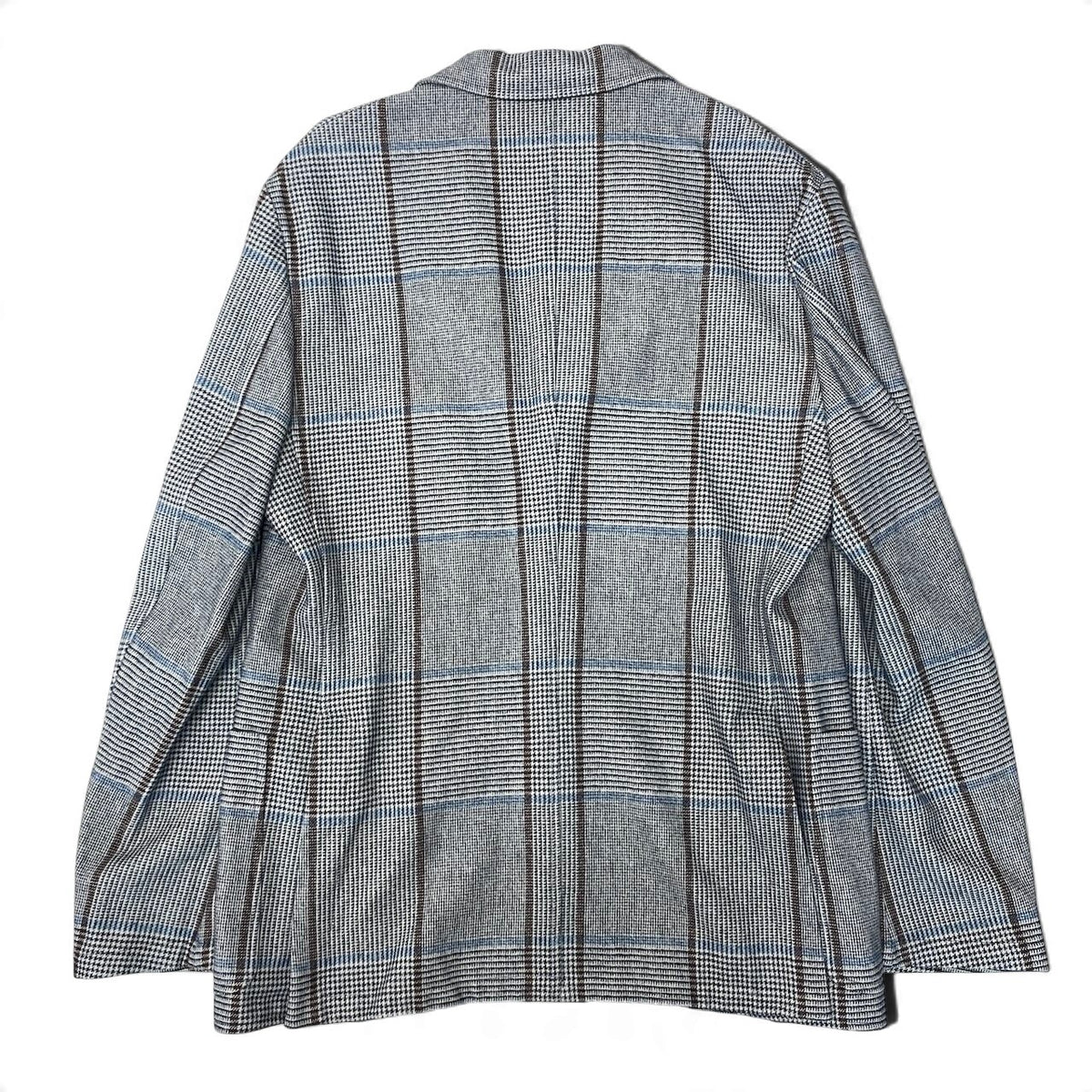 28j16 【極美品】 HERMES エルメス 20年 テーラードジャケット アンコンジャケット グレンチェック サイズ52 グレー系 メンズ 紳士服u02t