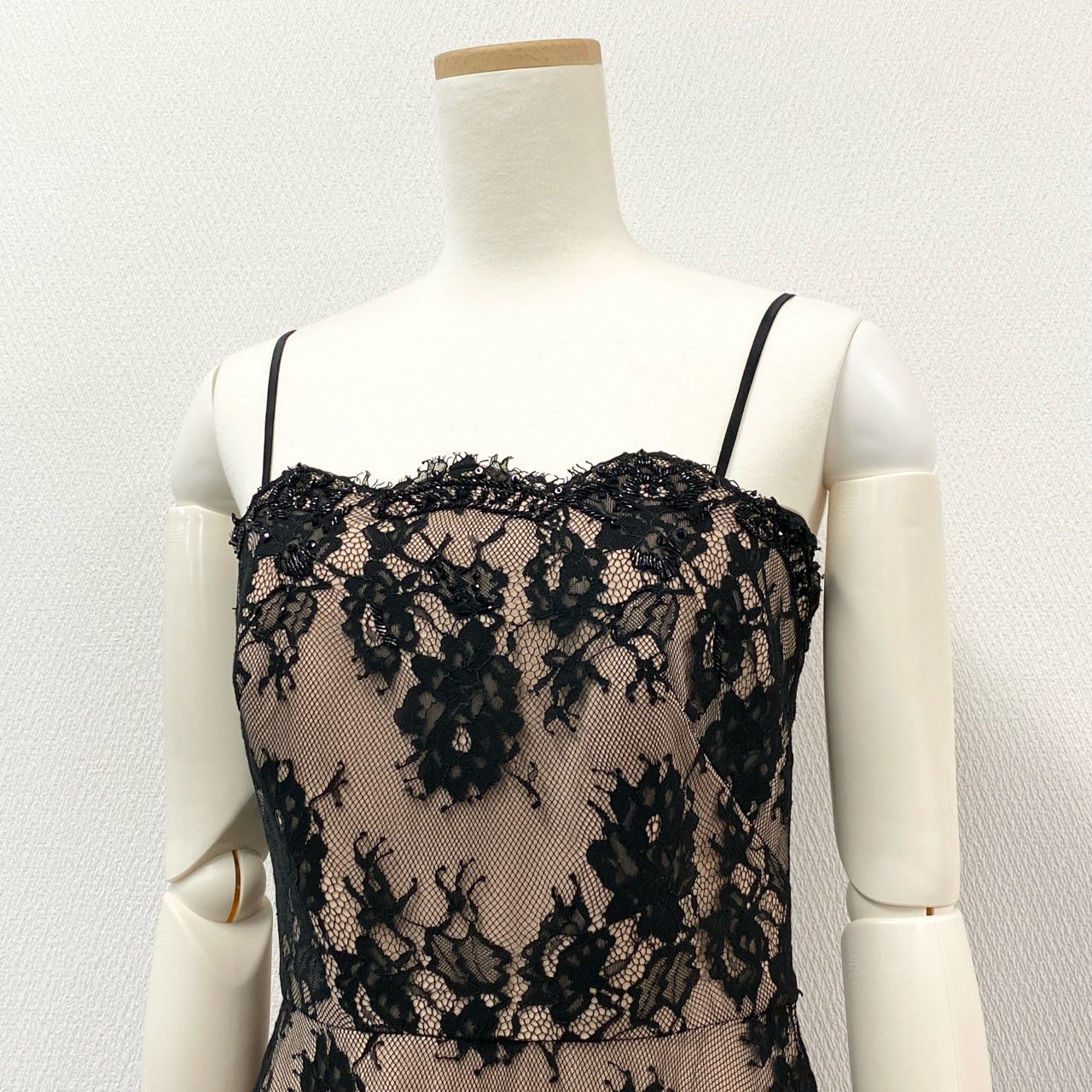 31i8 TADASHI SHOJI タダシショージ フラワーレース ドレスワンピース パーティードレス サイズ2 ブラック ベージュ レディースu02t