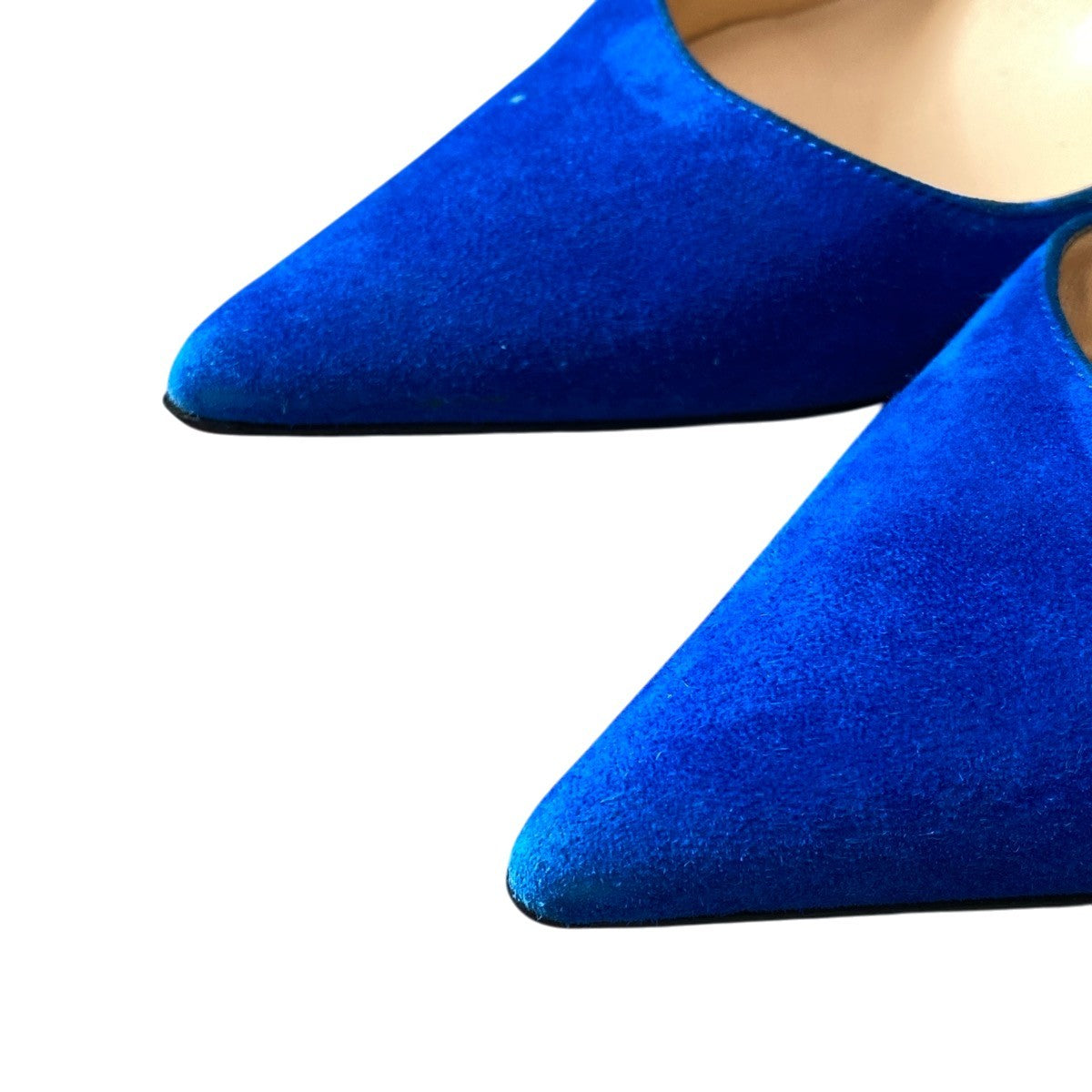 g31 Christian Louboutin ポインテッドトゥ スウェードパンプス シューズ 37サイズ ブルー スウェード レディース 女性用k02i