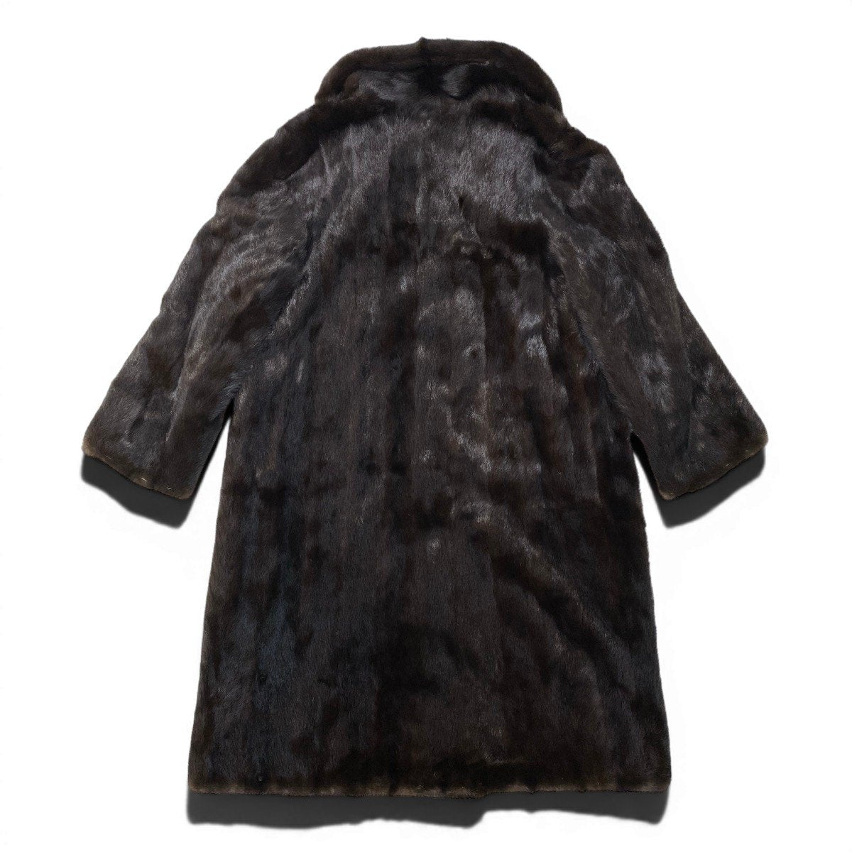 93h9 マホガニーミンク 超ロング ファーコート 丈115cm サイズ 茶系 本毛皮 Mink Fur Long Coat 毛質◎t18r