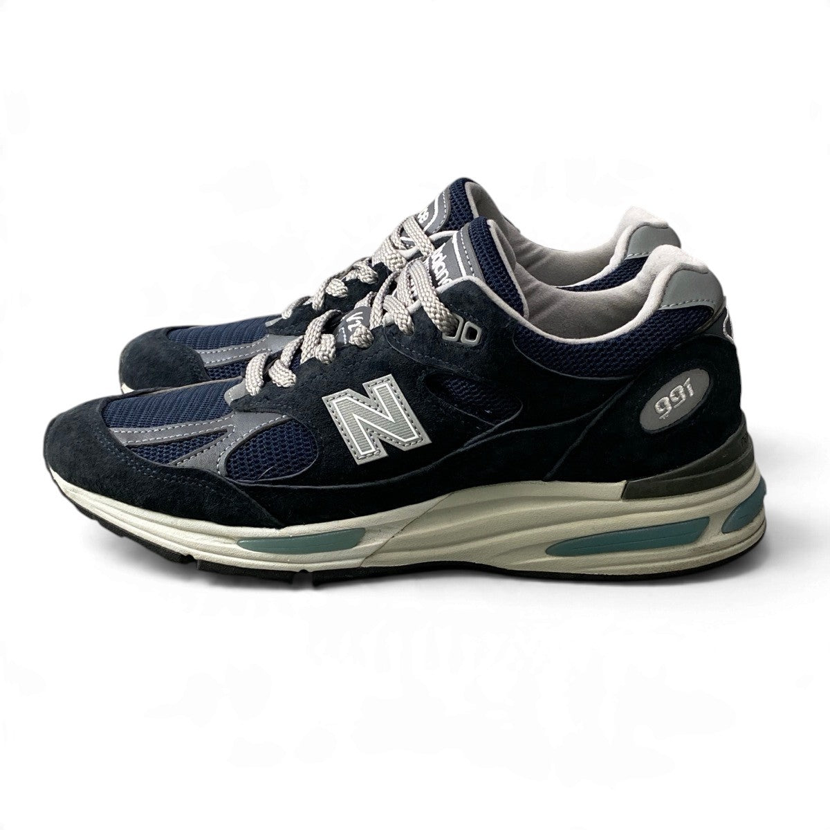 3j14 New Balance ニューバランス Made in UK 991v2 ローカットスニーカー U991NV2 サイズ7 ネイビー メンズ 紳士靴o07t
