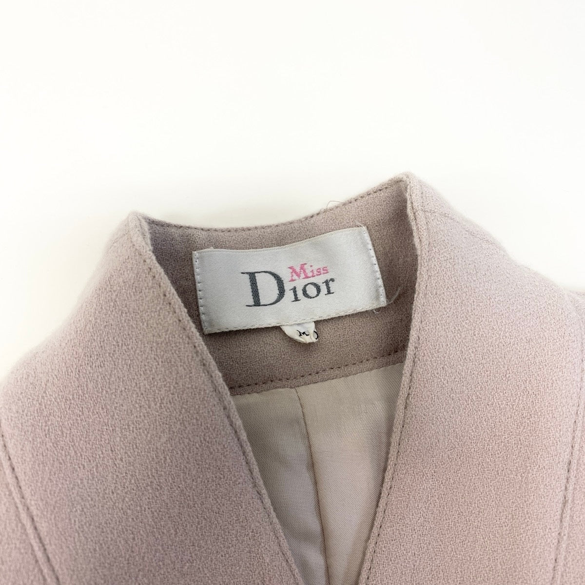 38g13 Miss Dior ミスディオール クリスチャンディオール ウールコート Aライン フレアコート サイズM ベージュ レディースu02t