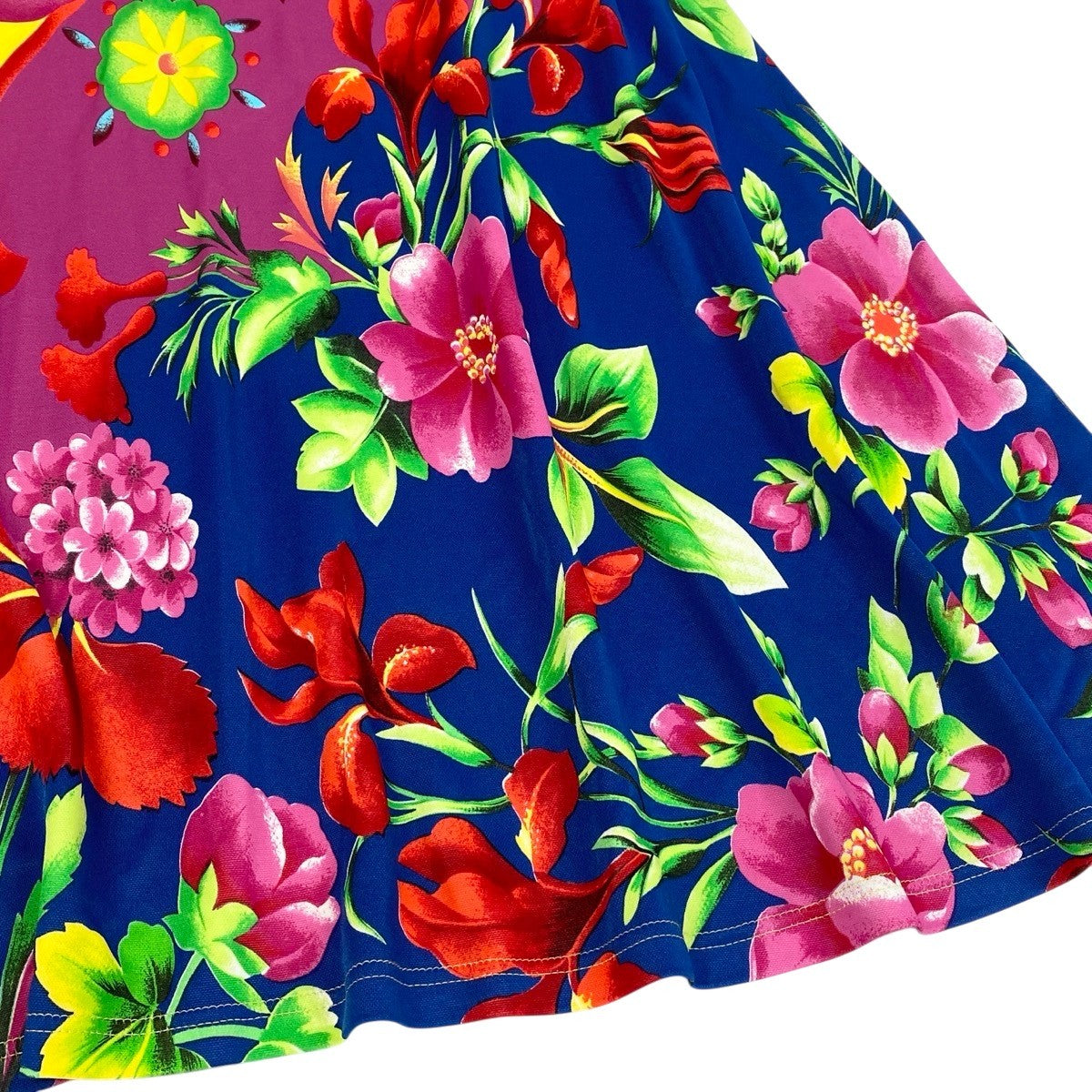g13 【美品】Versace istante ノースリーブドレスワンピース 花柄 ストレッチ イタリア製 マルチカラー レディース 女性用k02i