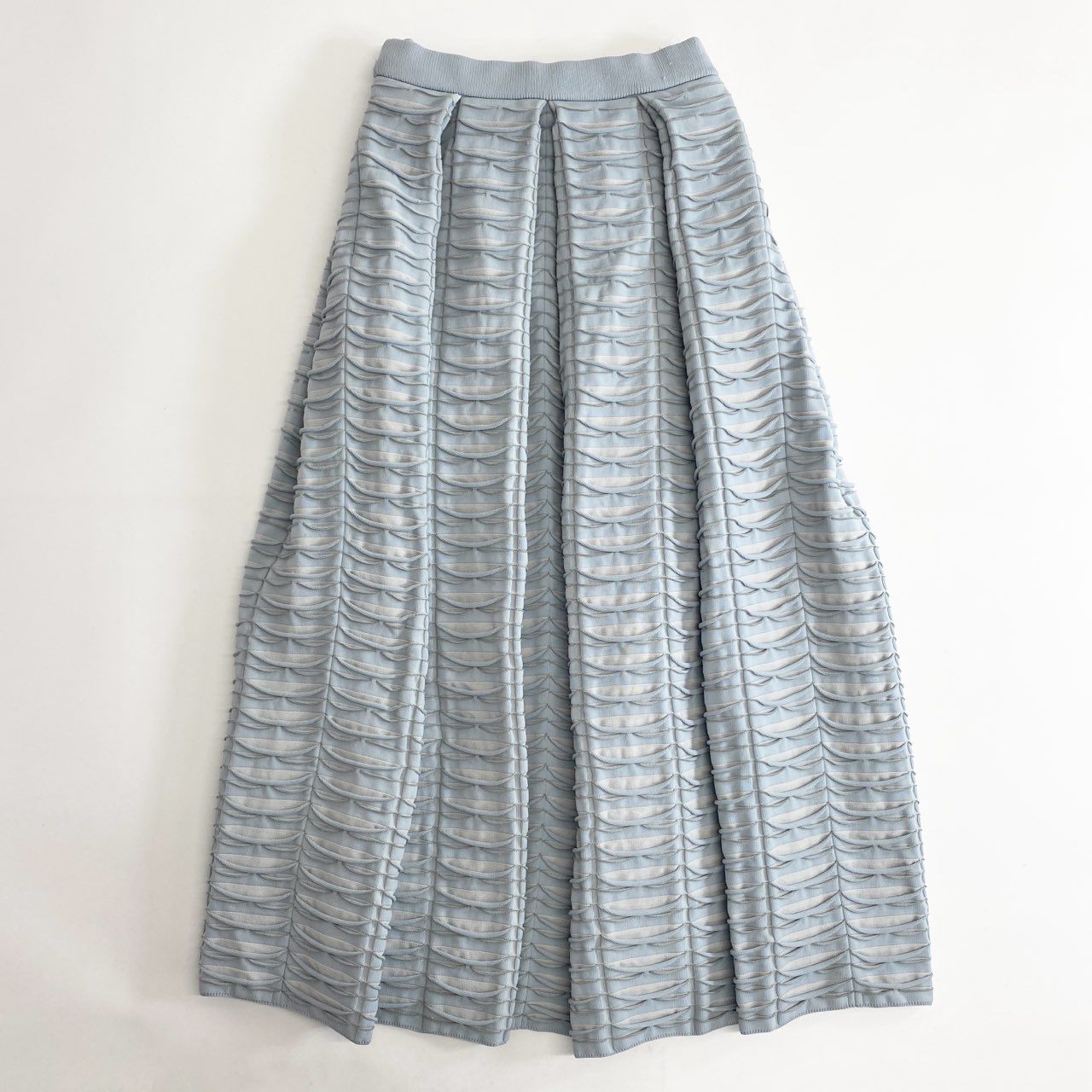 2c24 CFCL シーエフシーエル サンプル品 FACADE SKIRT フレアスカート 3 ライトブルー 日本製 14G袋天竺