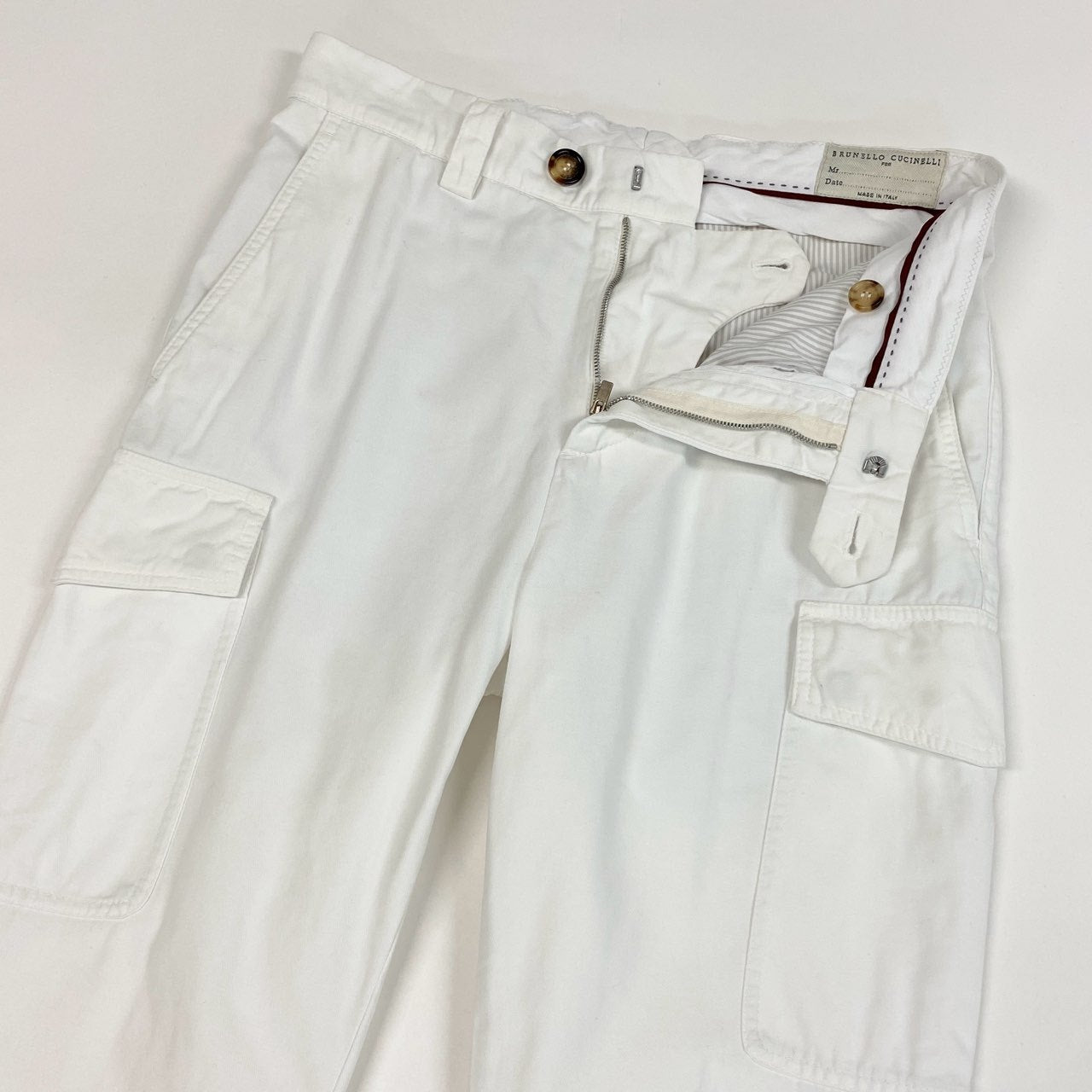 33b27 BRUNELLO CUCINELLI  ブルネロクチネリ カーゴパンツ トラウザーズパンツ 44 ホワイト コットン メンズu02t