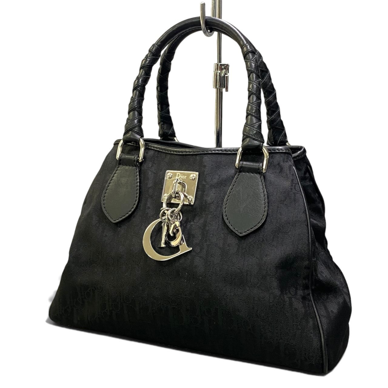 h29【美品】Christian Dior ラブリー トロッター トートバッグ ブラック レディース 女性用ta1