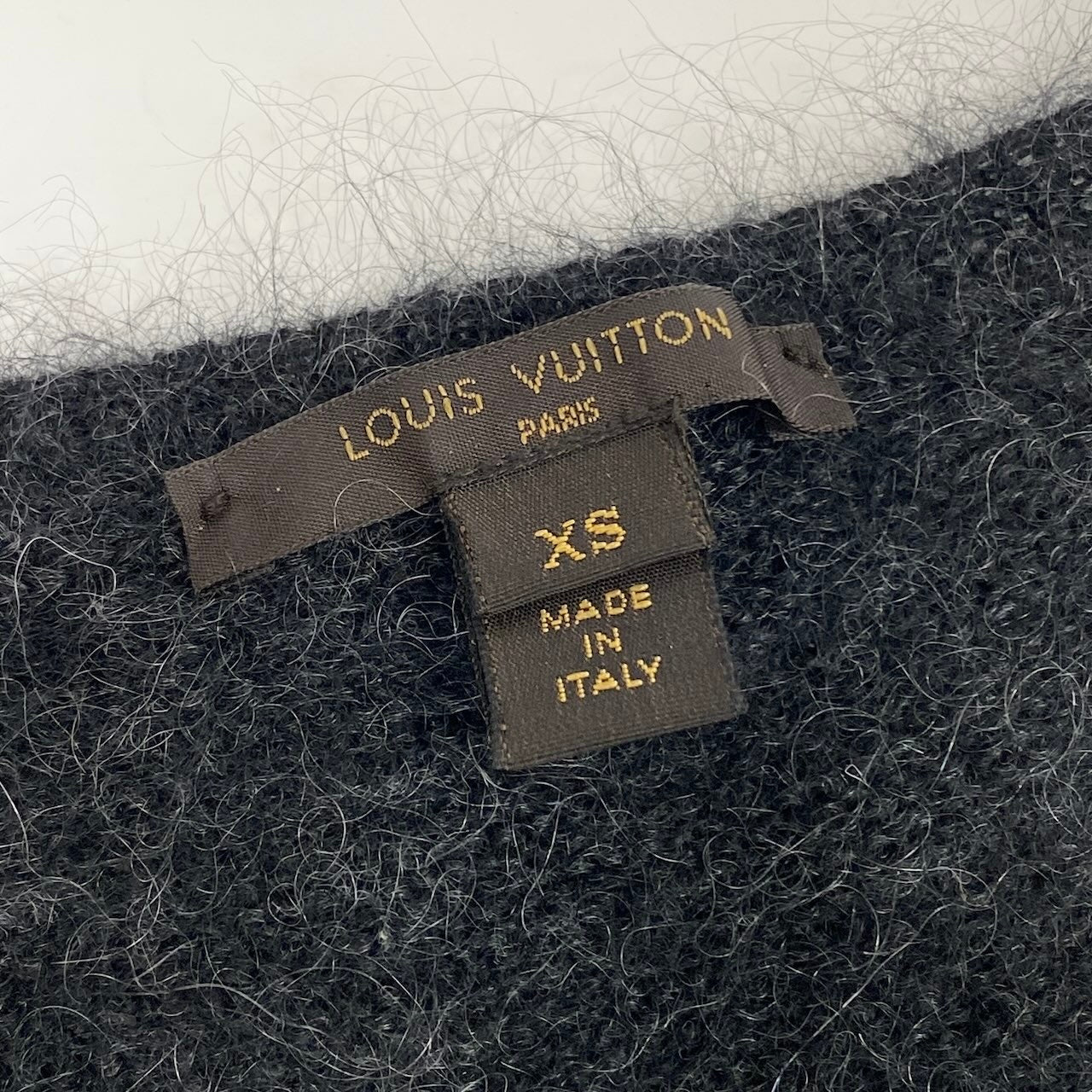 Ed23  LOUIS VUITTON ルイヴィトン グラデーションスパンコール ニットワンピース モヘアブレンド Vネック F4KD24ODX サイズXS グレー レディース 女性用k02i