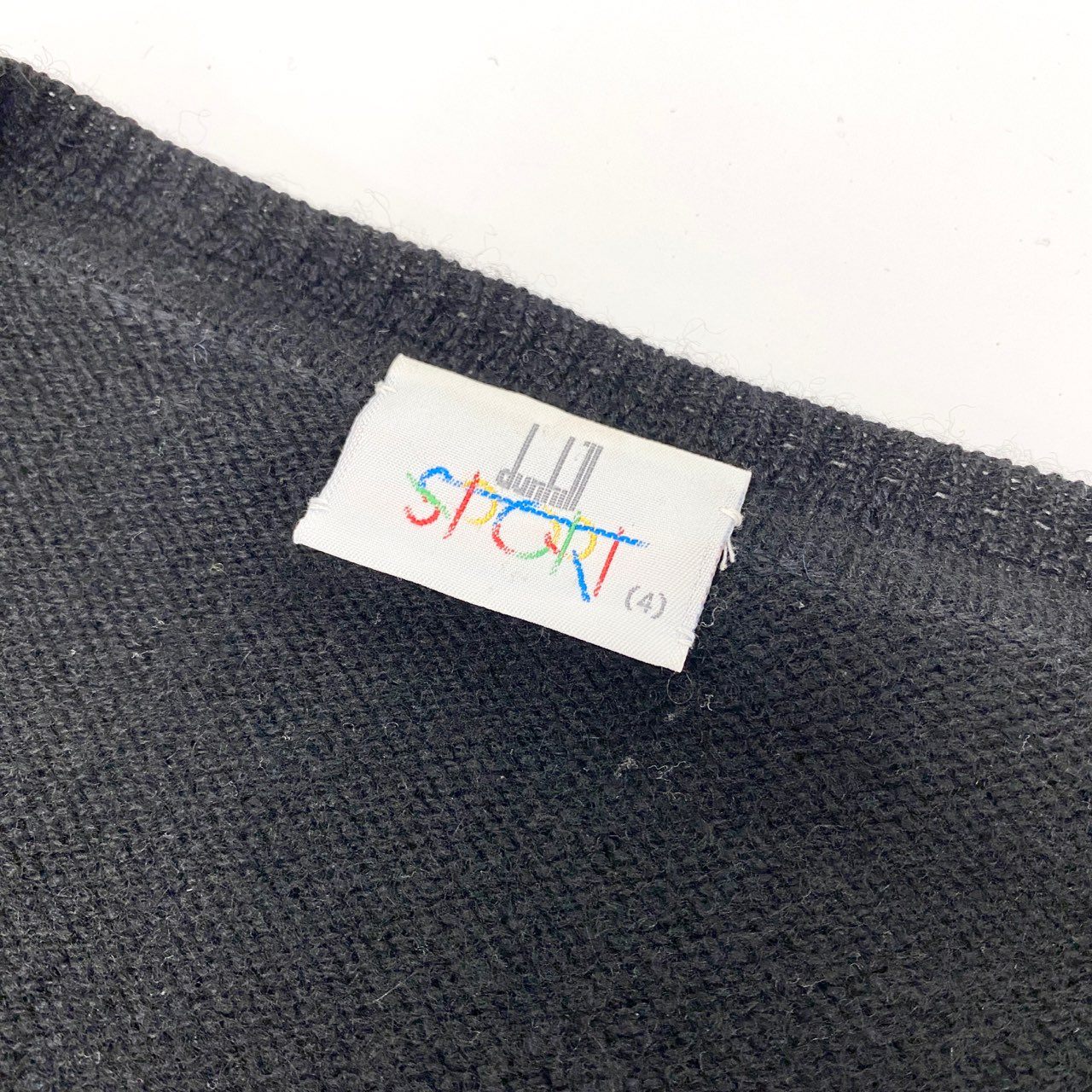 77L8 dunhill ダンヒル Ⅴネック ケーブル編み ニット セーター トップス 4 胸囲100～108 ブラック カシミヤ100 メンズ 紳士服u02t