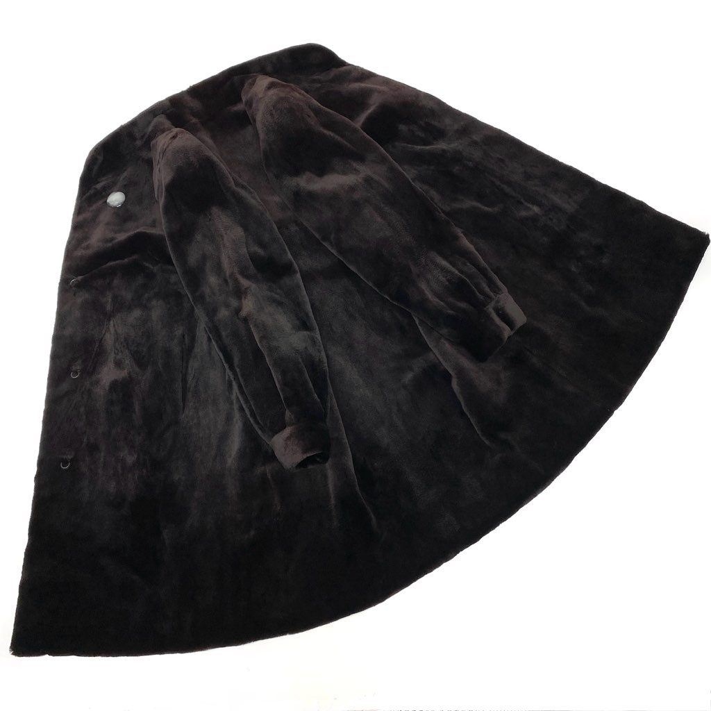 29l27 SAGA MINK サガミンク 銀サガ シェアードミンク ロングコート サイズF ダークブラウン 本毛皮 MINK FURt18r